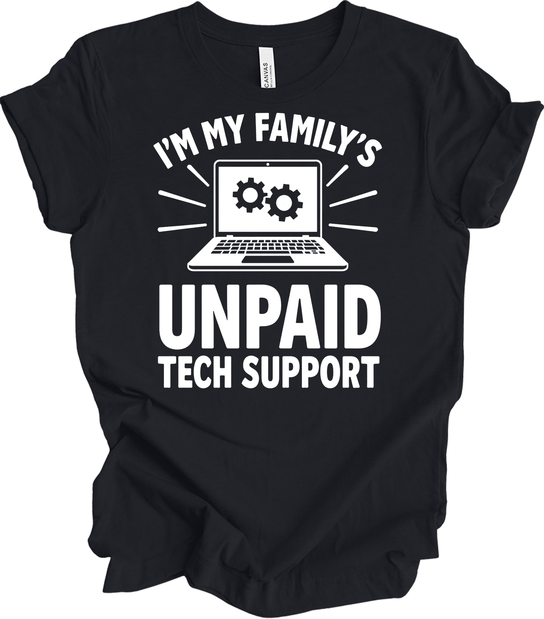 Unpaid Tech Support T-Shirt in Vintage Black