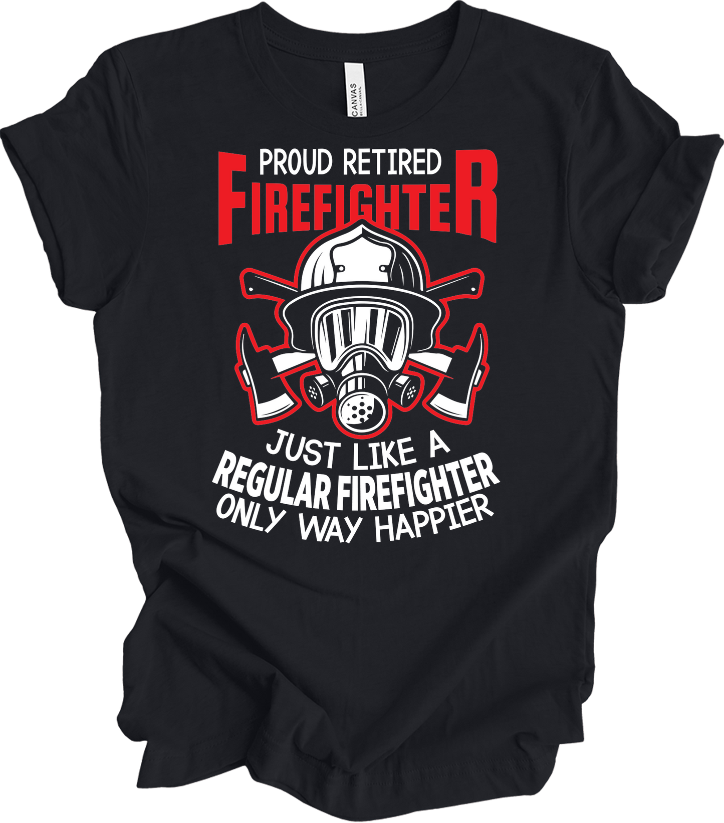 Proud Retired Firefighter T-Shirt in Vintage Black