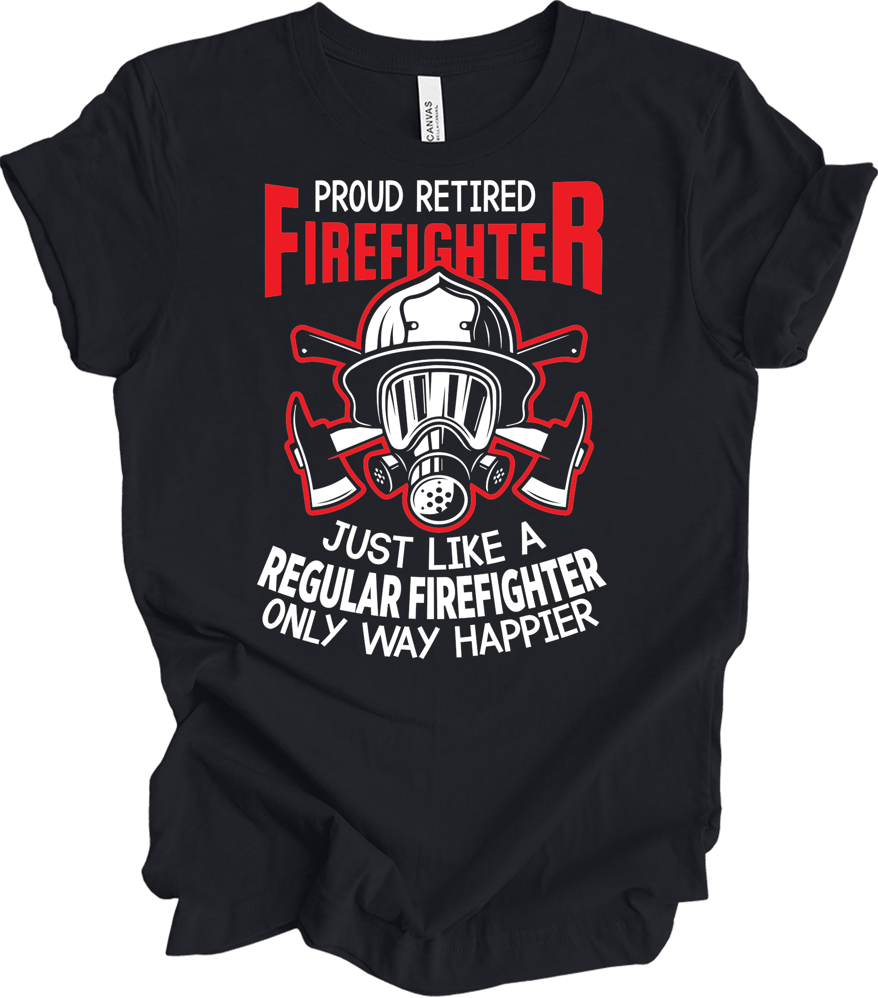 Proud Retired Firefighter T-Shirt in Vintage Black