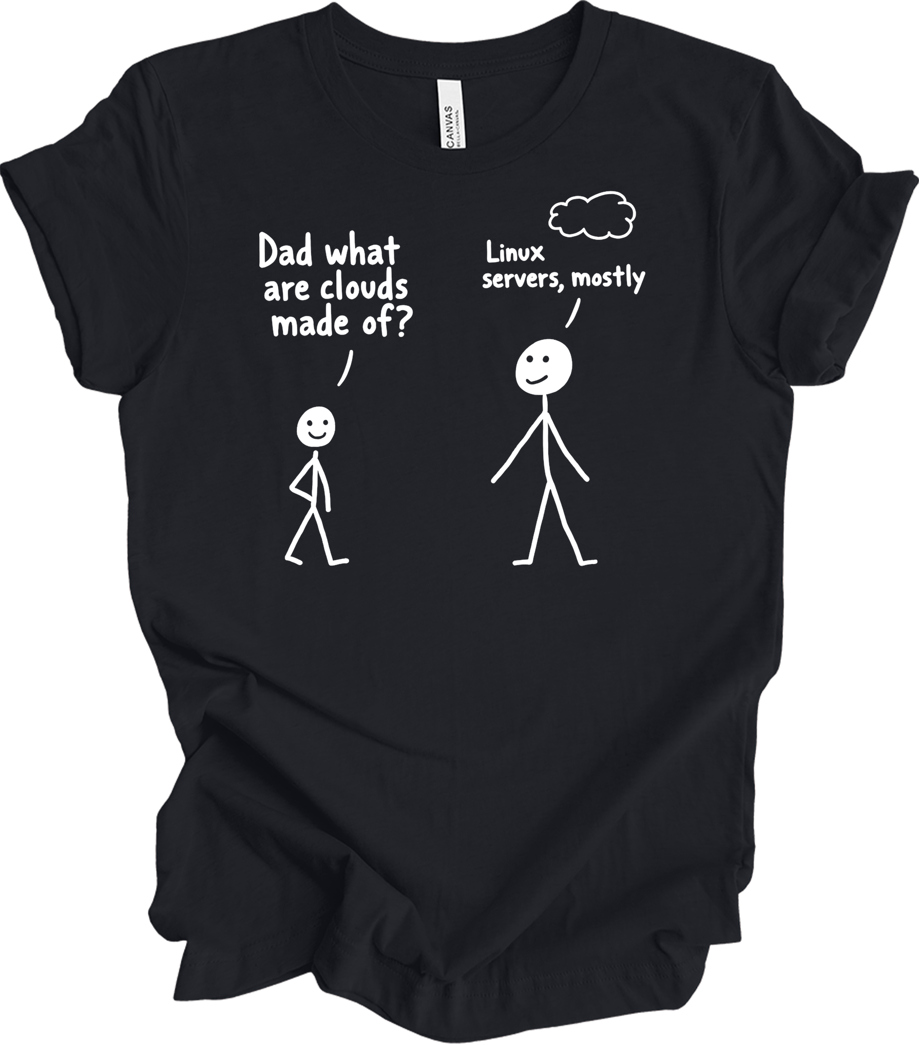 Dad What Are Clouds Made Of? Linux T-Shirt in Vintage Black