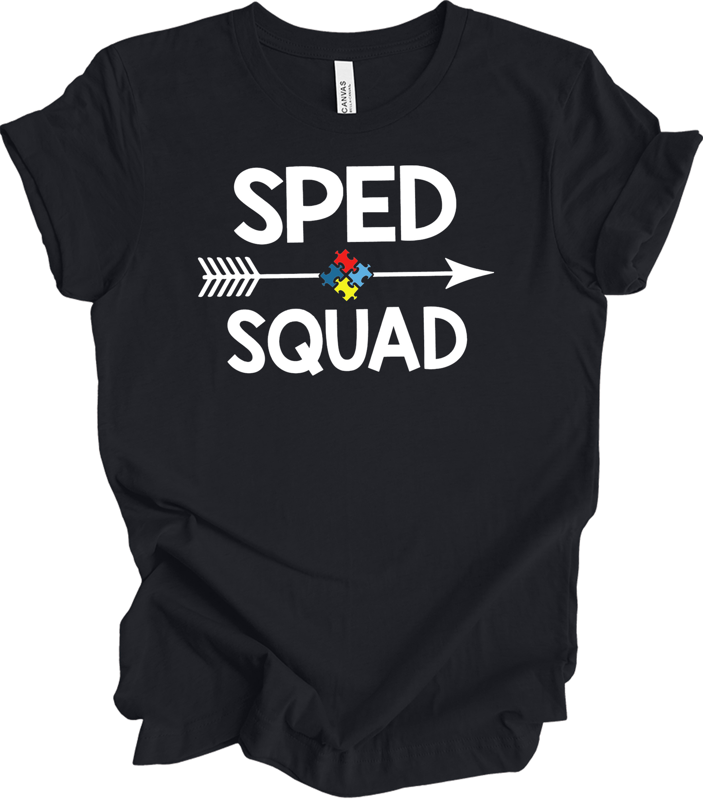 Education Teacher Sped Squad Special Education Autism Awareness T-Shirt in Vintage Black