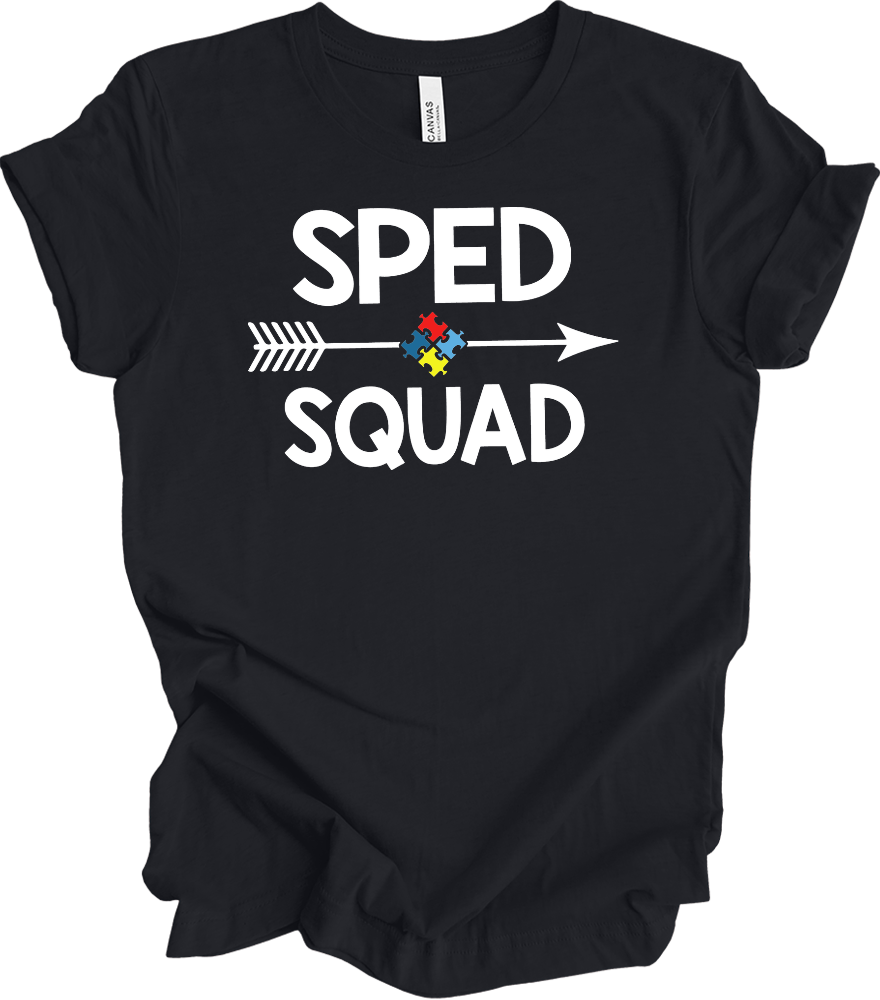 Education Teacher Sped Squad Special Education Autism Awareness T-Shirt in Vintage Black