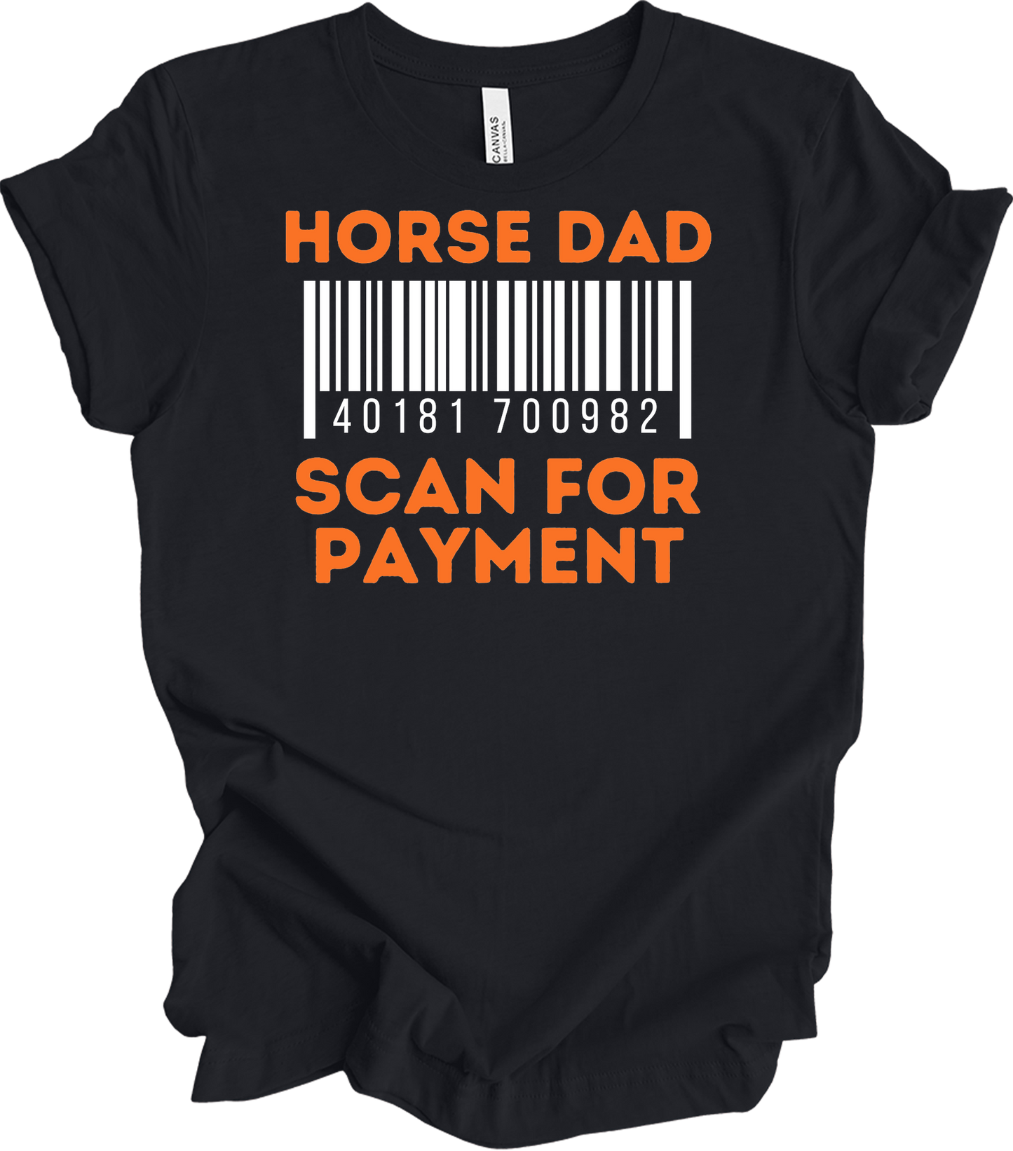 Horse Dad Scan for Payment T-Shirt in Vintage Black