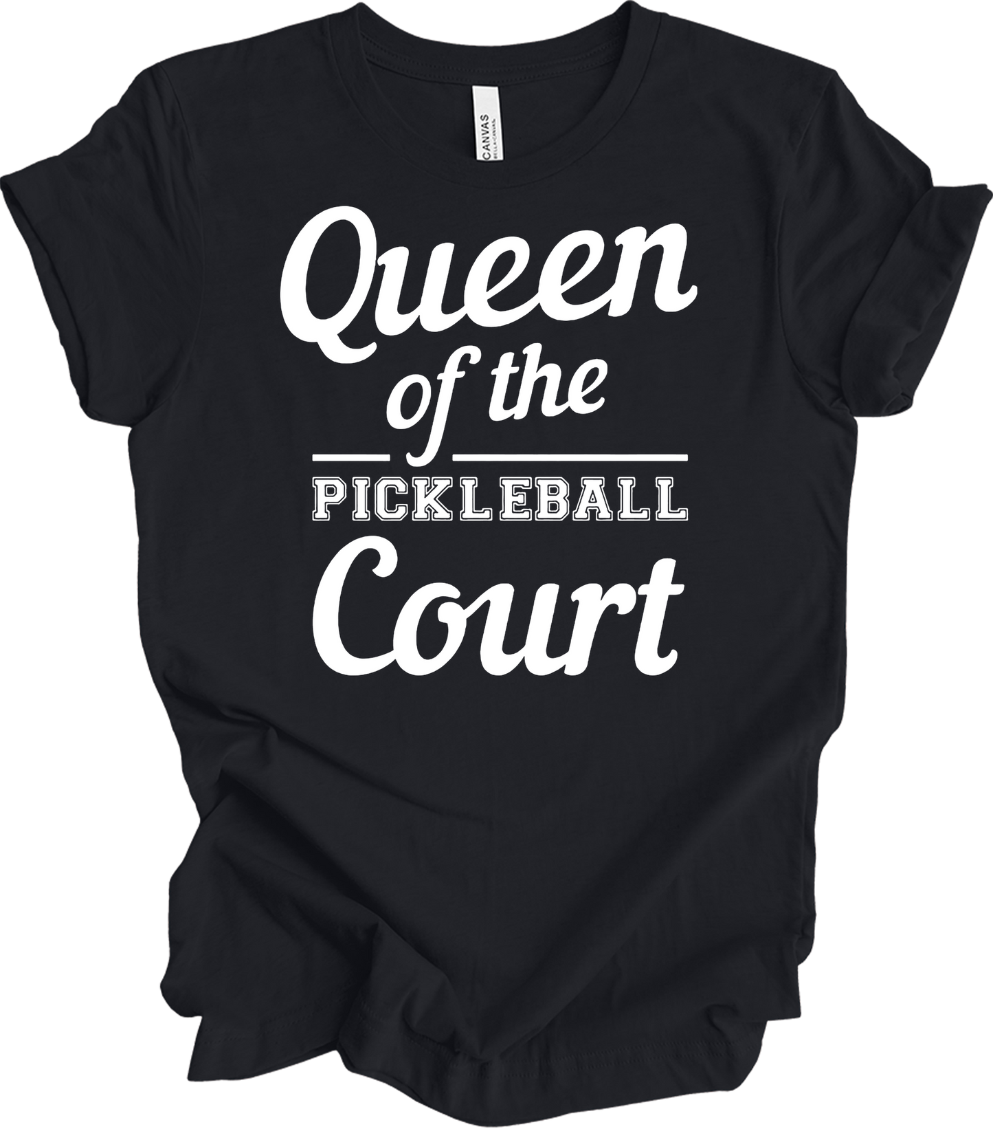 Pickleball Queen of the Court T-Shirt in Vintage Black