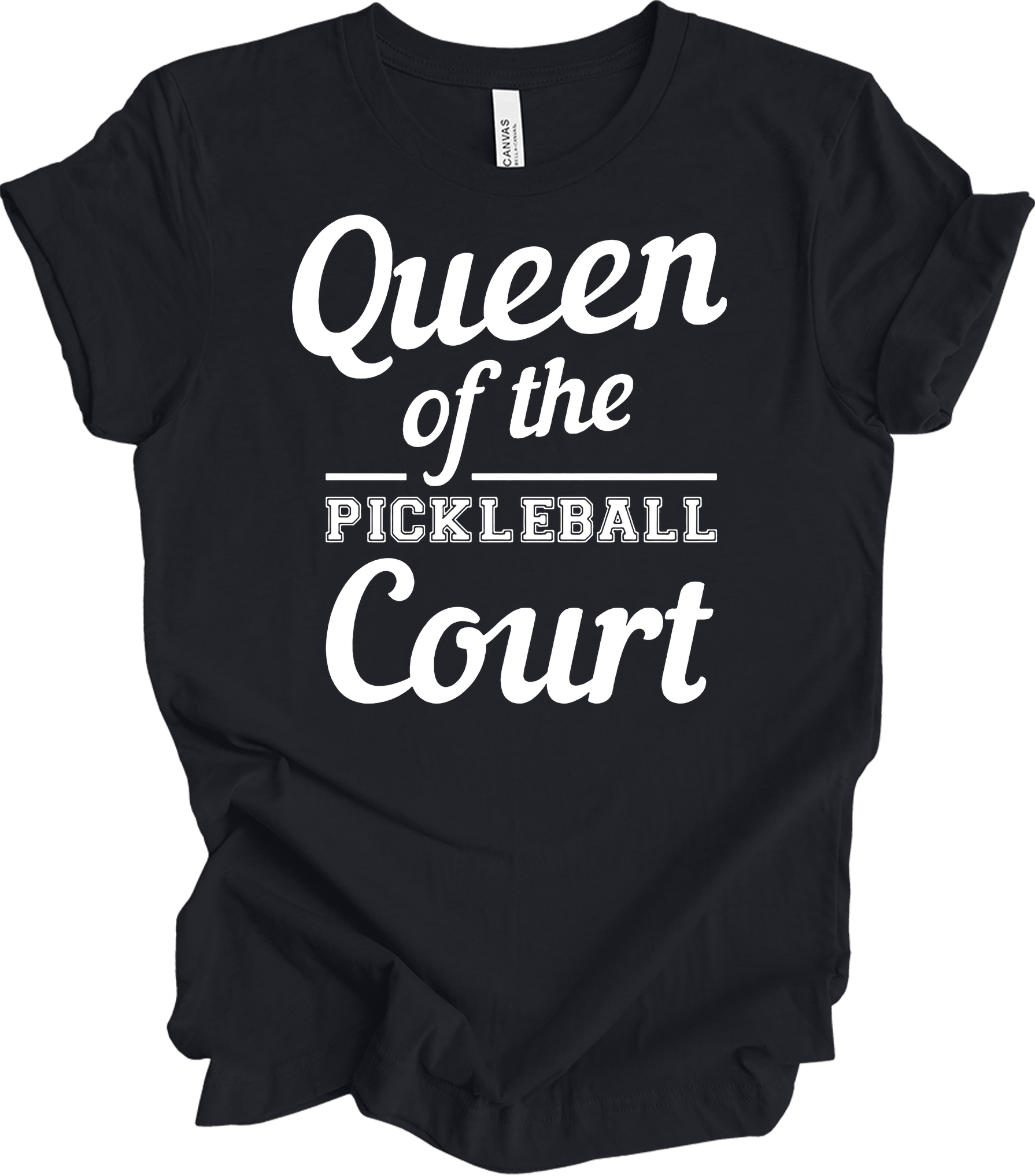 Pickleball Queen of the Court T-Shirt in Vintage Black