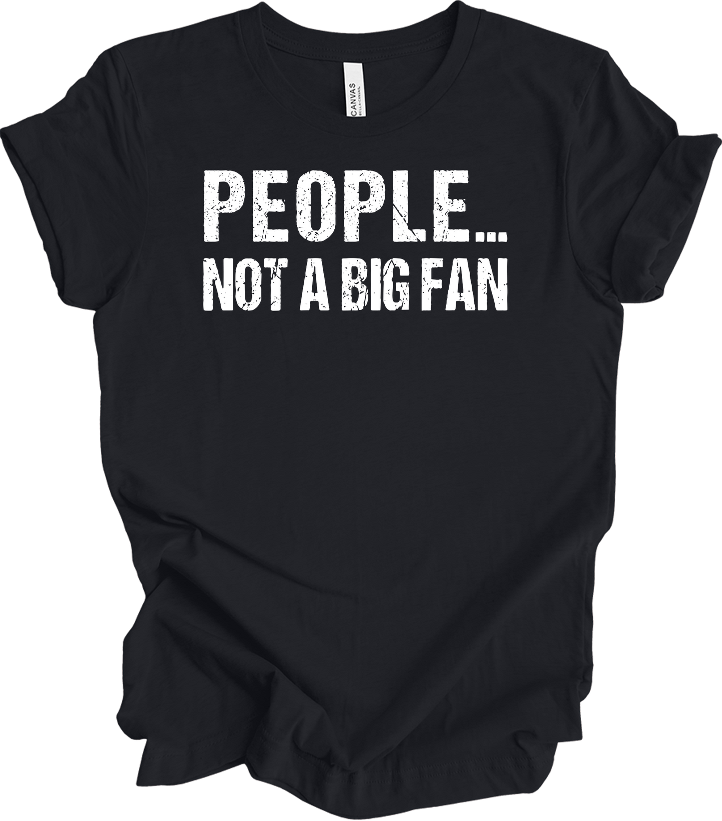 People Not A Big Fan - Introvert Humor T-Shirt in Vintage Black