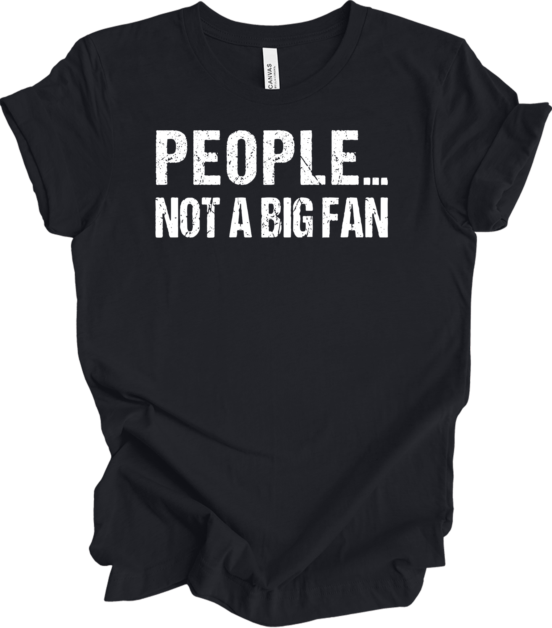 People Not A Big Fan - Introvert Humor T-Shirt in Vintage Black