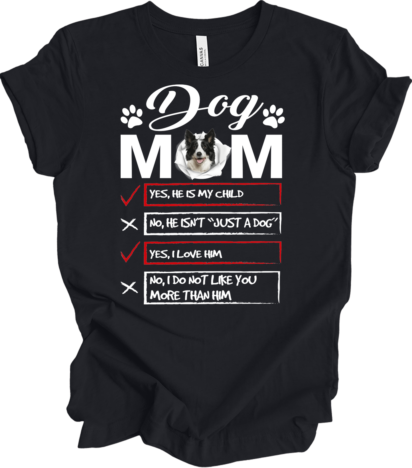 Dog Mom - Funny Gift T-Shirt in Vintage Black