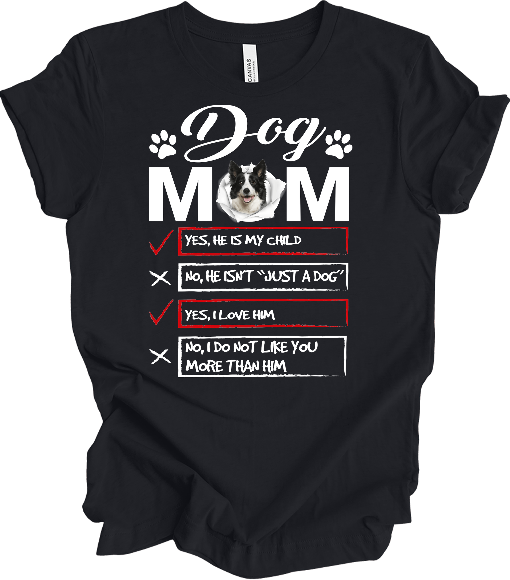 Dog Mom - Funny Gift T-Shirt in Vintage Black