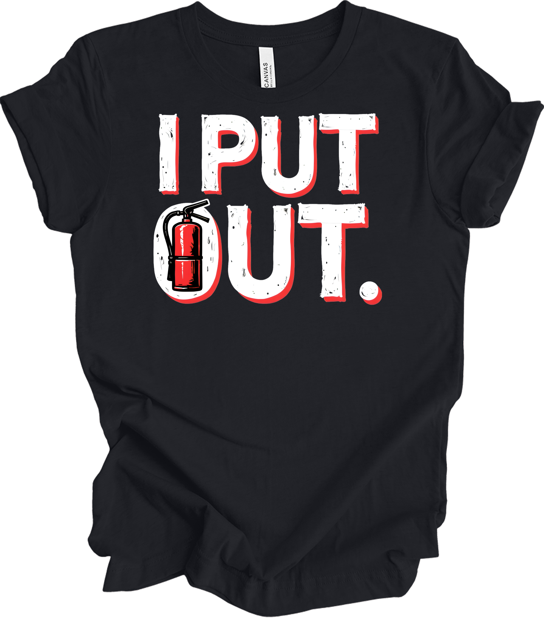 I Put Out Funny Firefighter T-Shirt in Vintage Black
