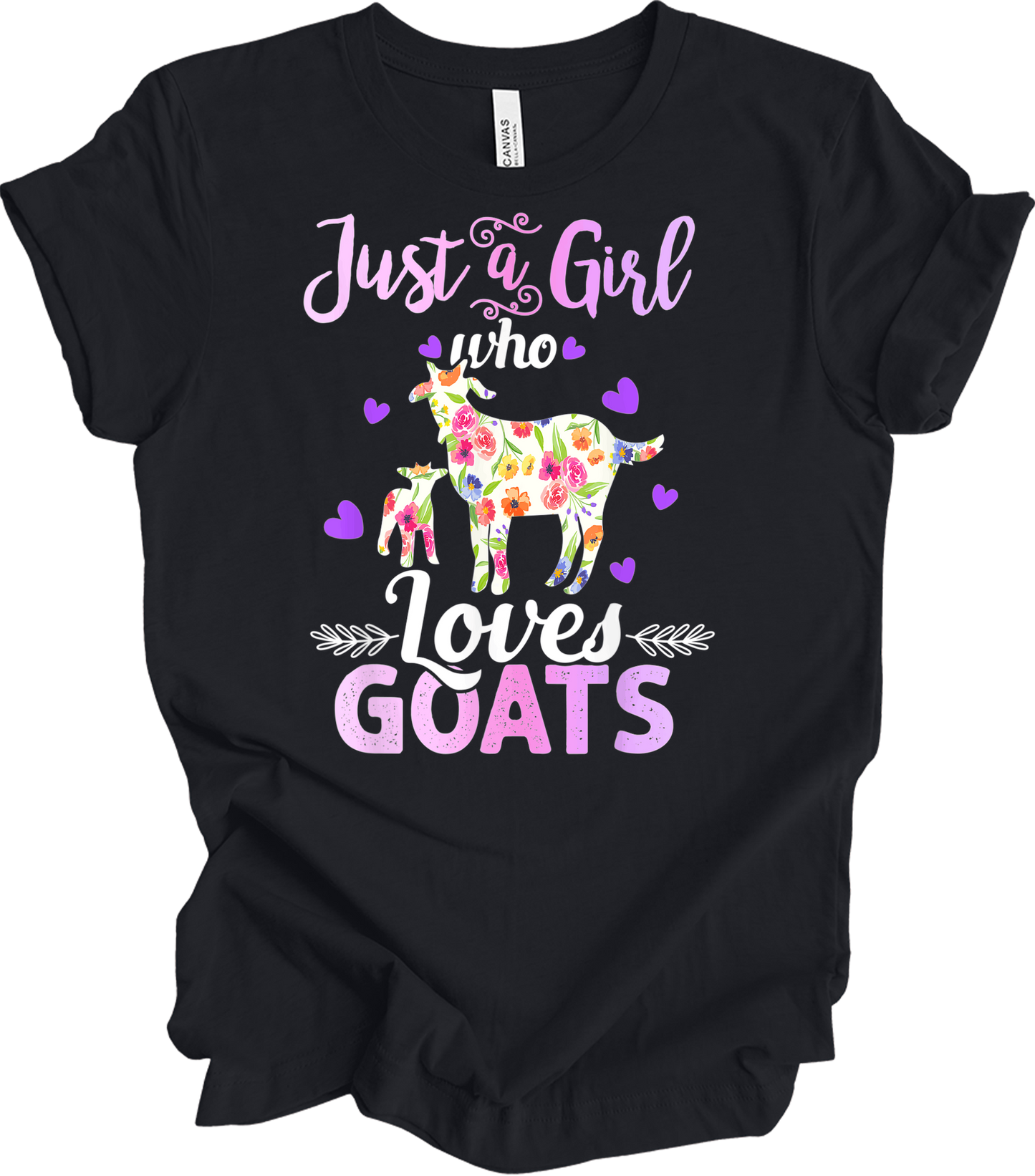 Just a Girl Who Loves Goats T-Shirt in Vintage Black