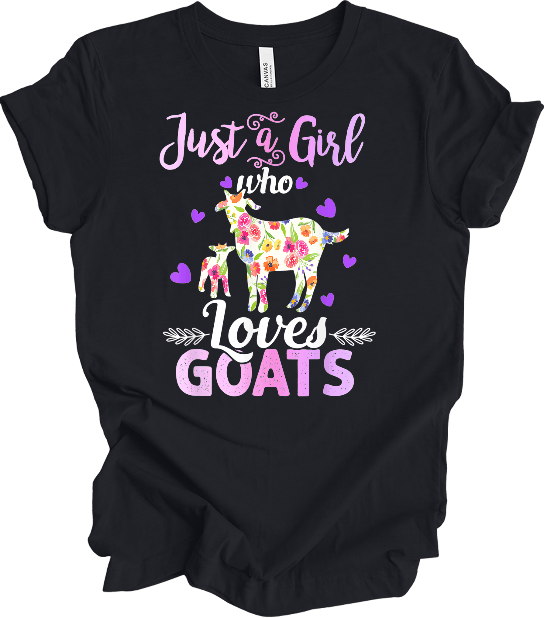 Just a Girl Who Loves Goats T-Shirt in Vintage Black