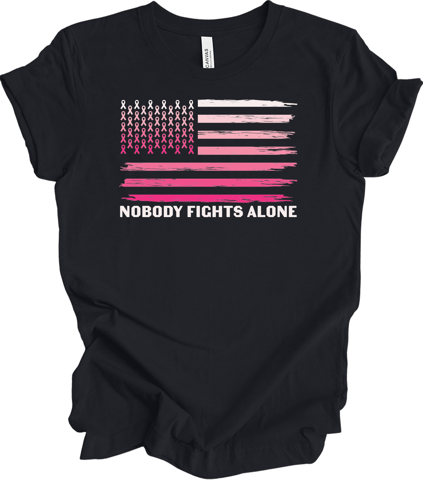 Nobody Fights Alone Cancer T-Shirt in Vintage Black