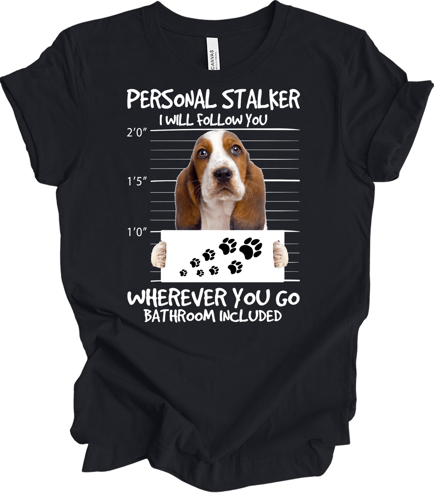 Basset Hound Stalker T-Shirt in Vintage Black