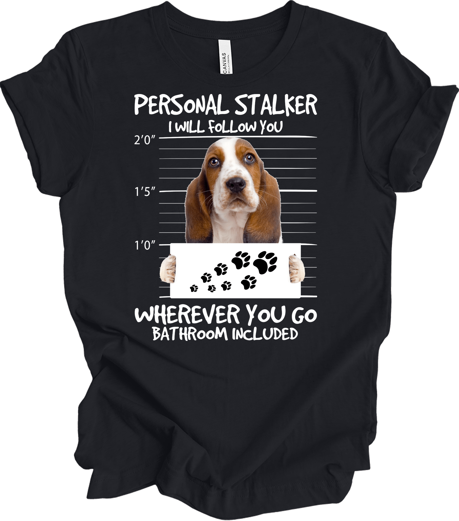 Basset Hound Stalker T-Shirt in Vintage Black