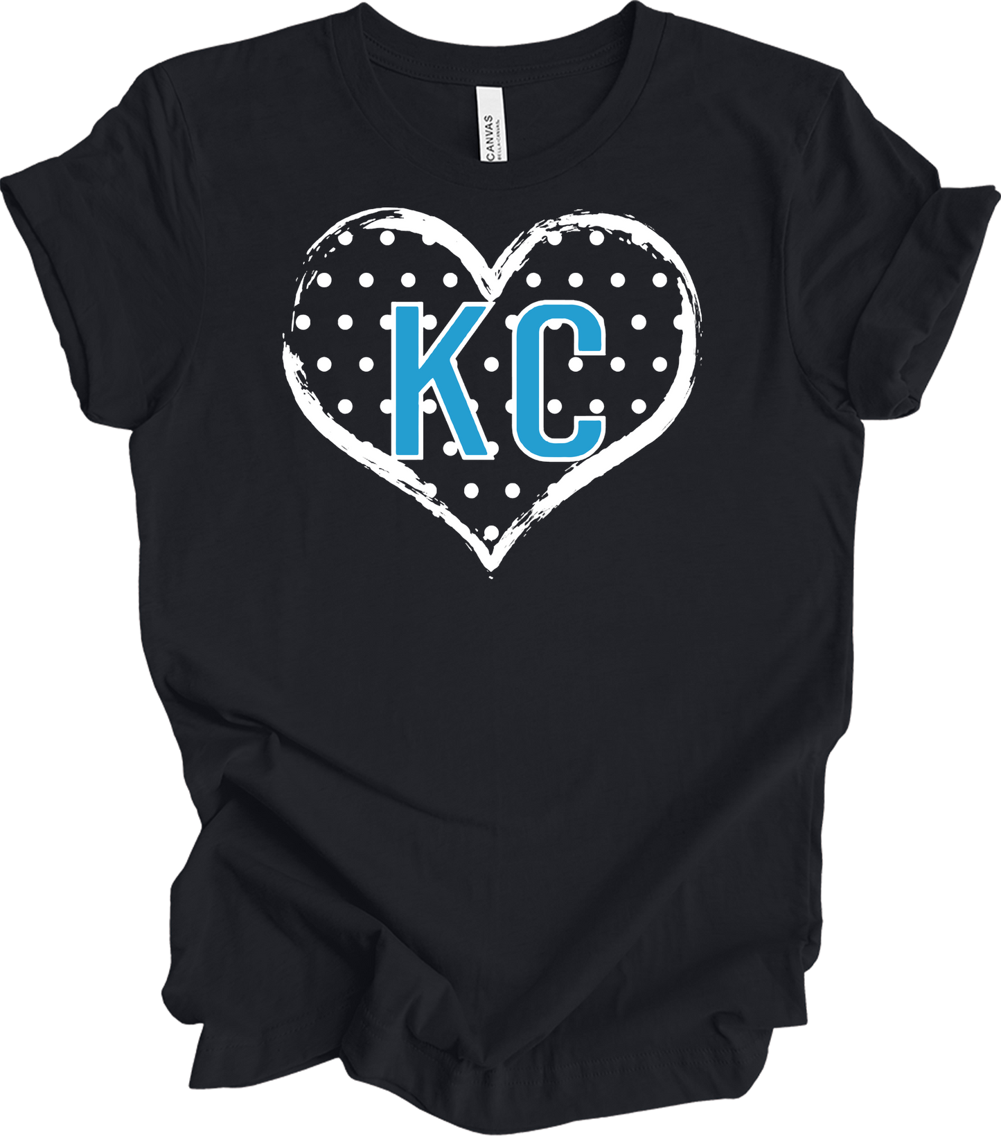 KC Heart Polka Dot T-Shirt in Vintage Black