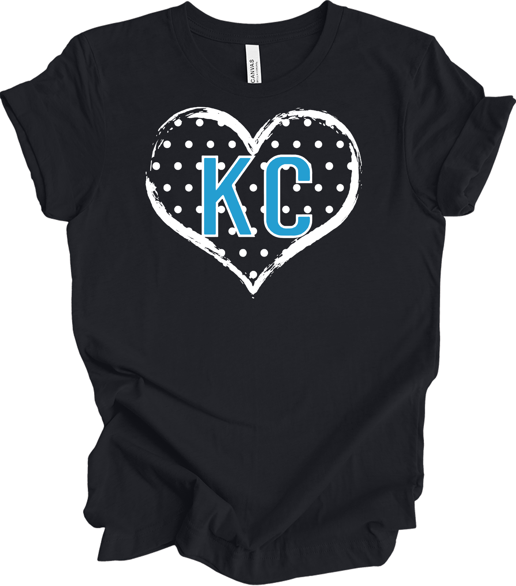 KC Heart Polka Dot T-Shirt in Vintage Black