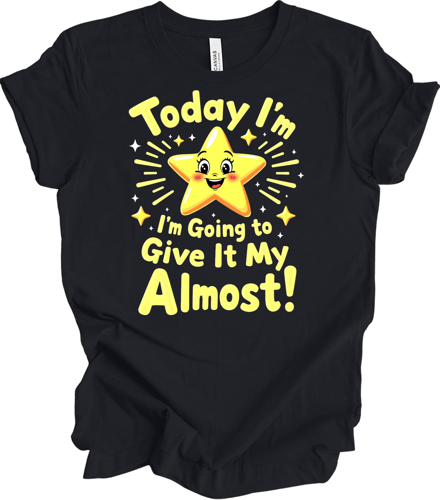 Sarcastic Star : Almost Effort T-Shirt in Vintage Black