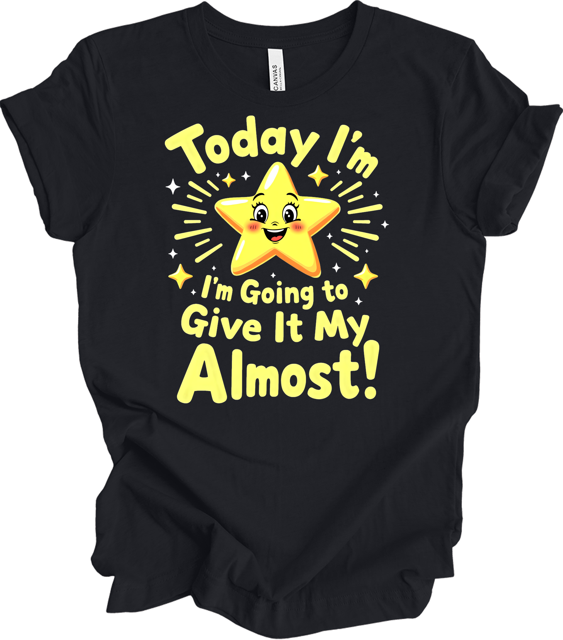 Sarcastic Star : Almost Effort T-Shirt in Vintage Black