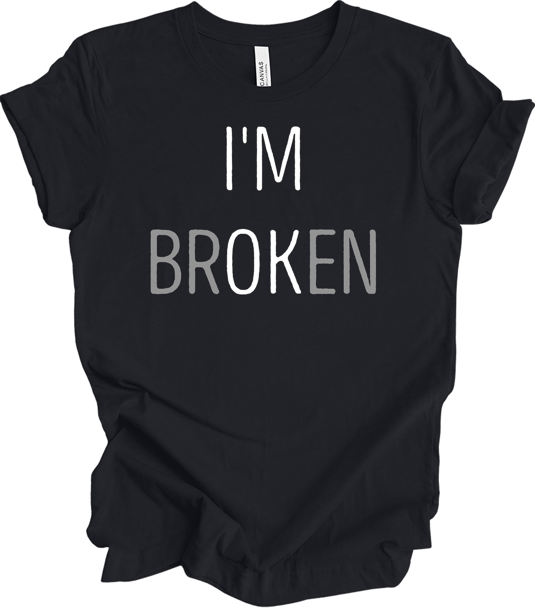 I'm Broken T-Shirt in Vintage Black