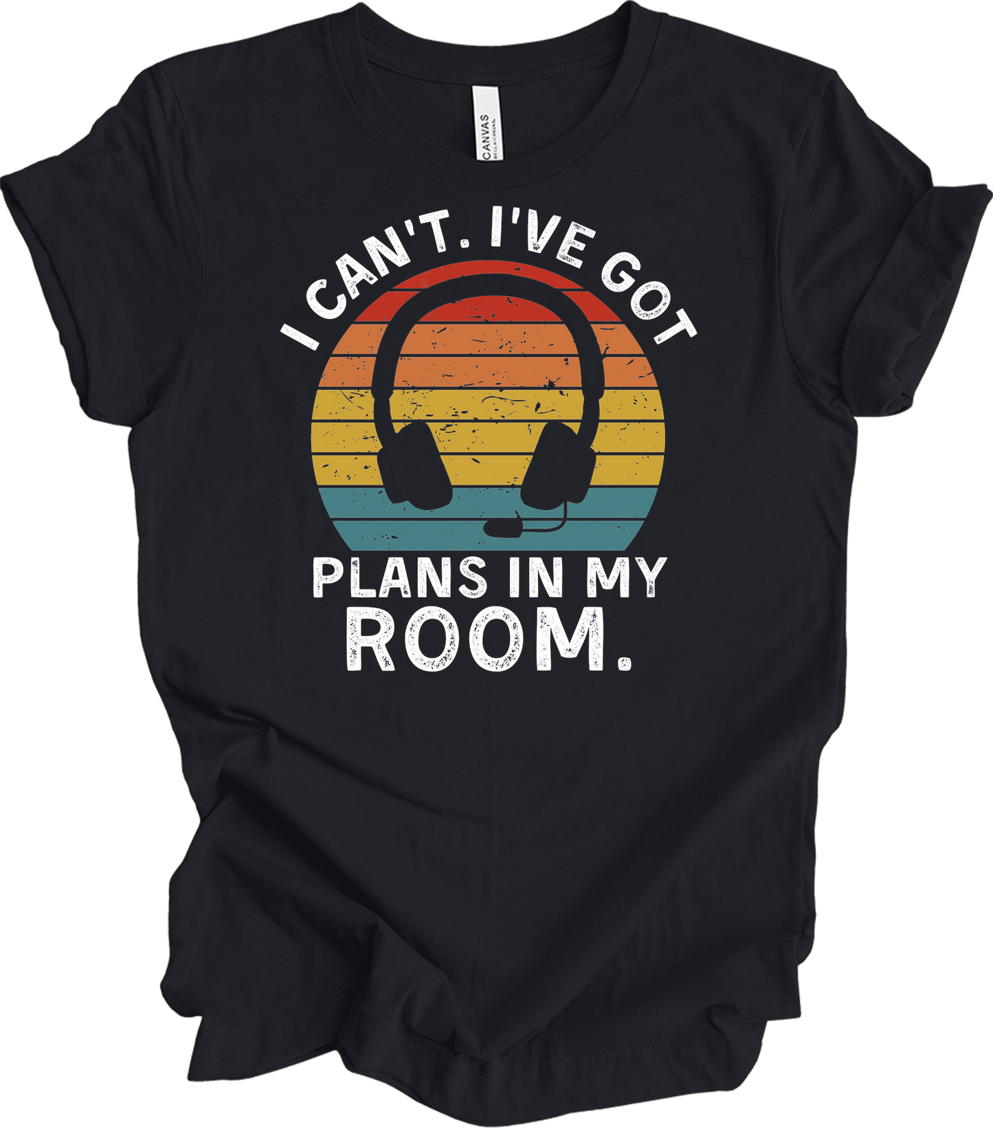Plans In My Room Gamer T-Shirt in Vintage Black
