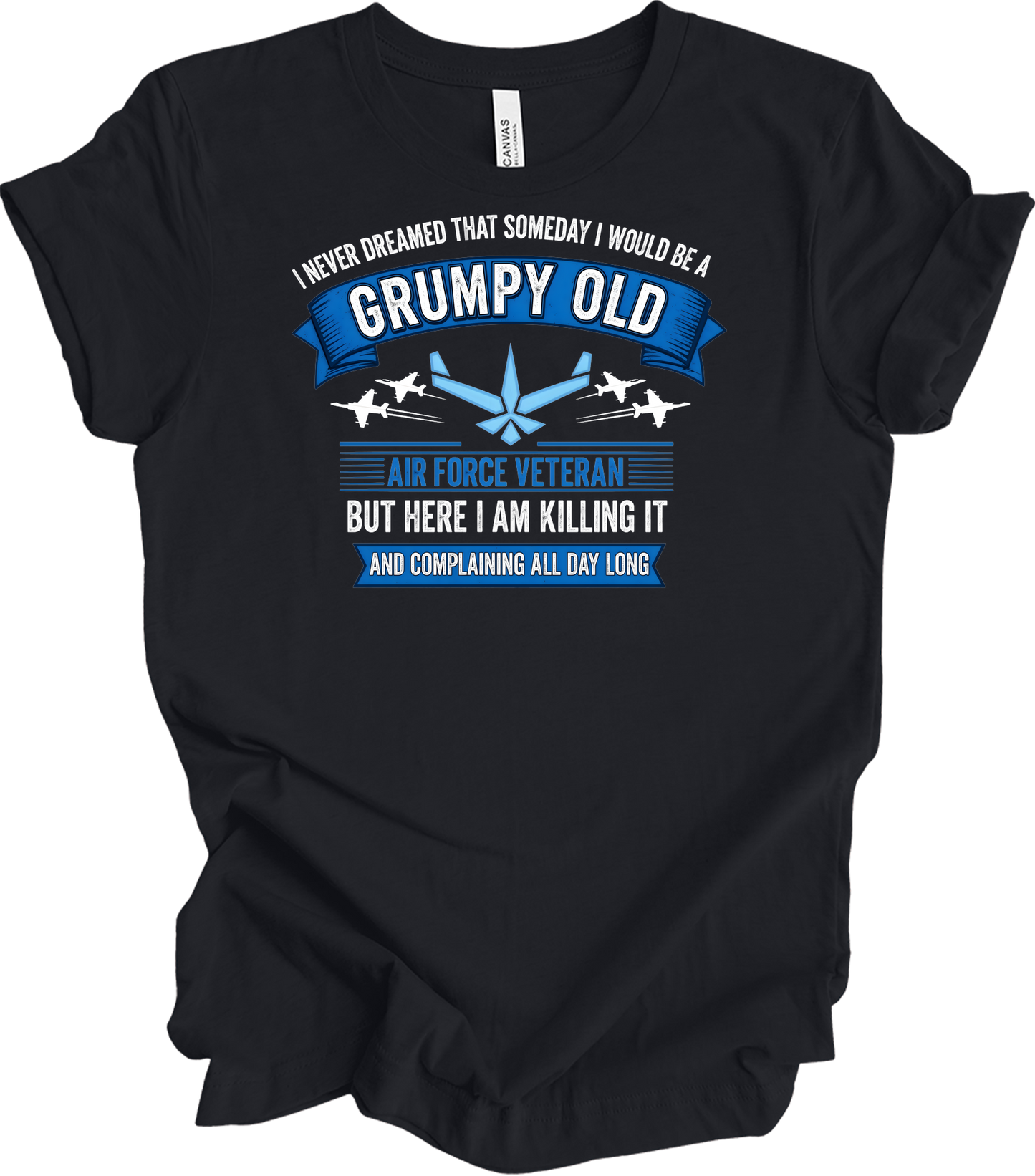 Grumpy Old Air Force Vet T-Shirt in Vintage Black