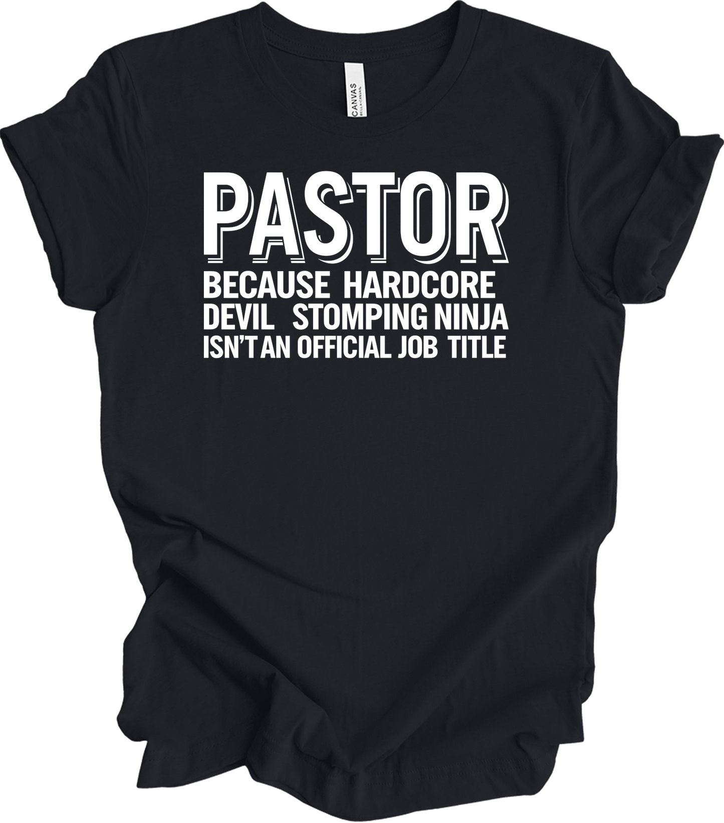 Pastor Typography Humor T-Shirt in Vintage Black
