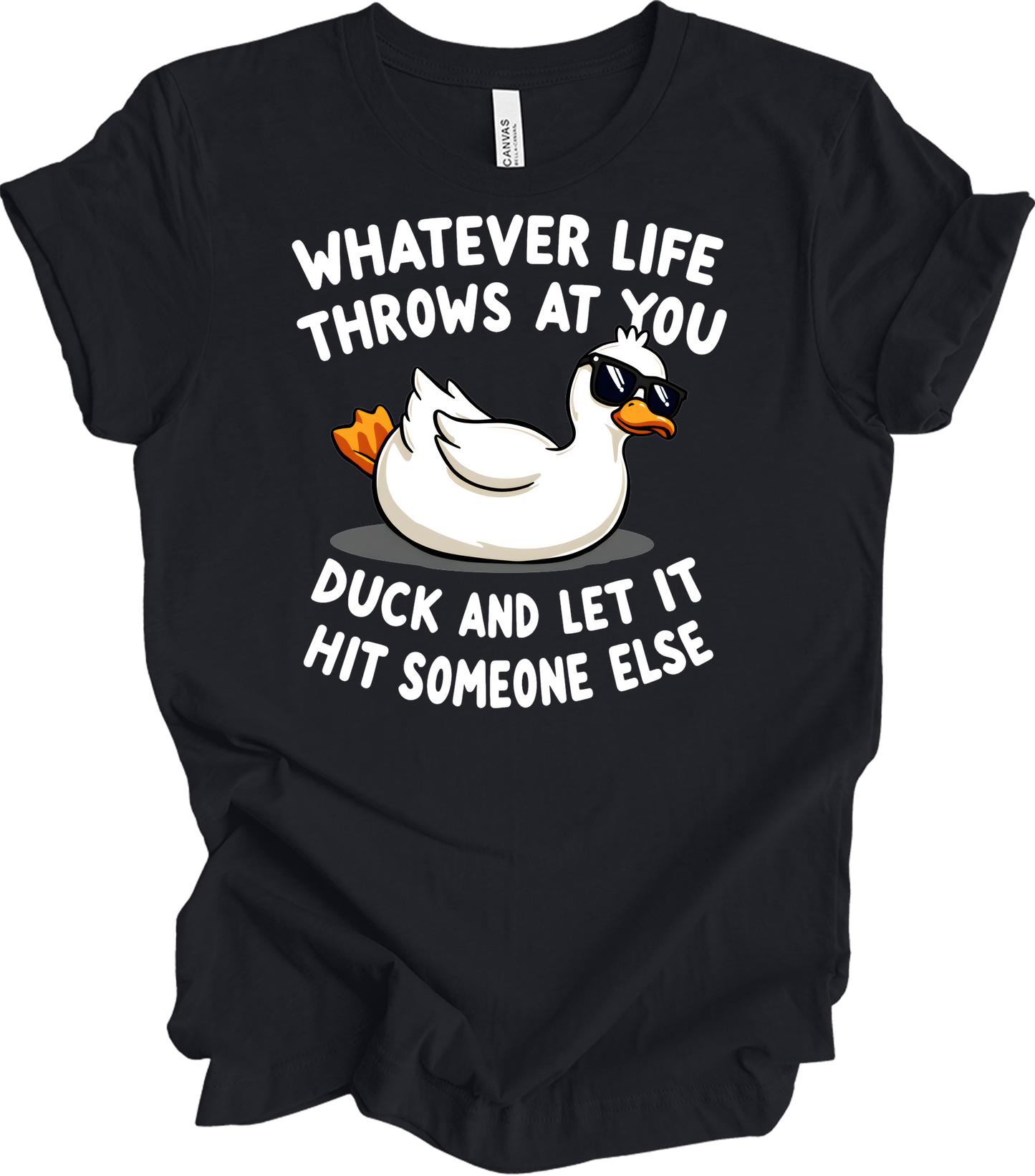 Whatever Life Throws at You Duck T-Shirt in Vintage Black
