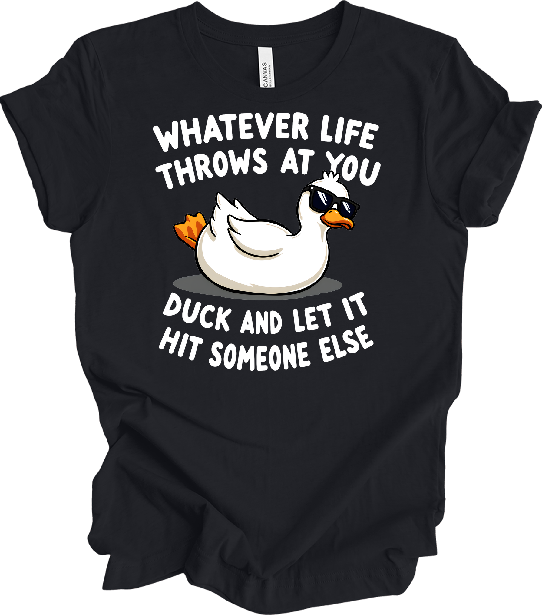 Whatever Life Throws at You Duck T-Shirt in Vintage Black