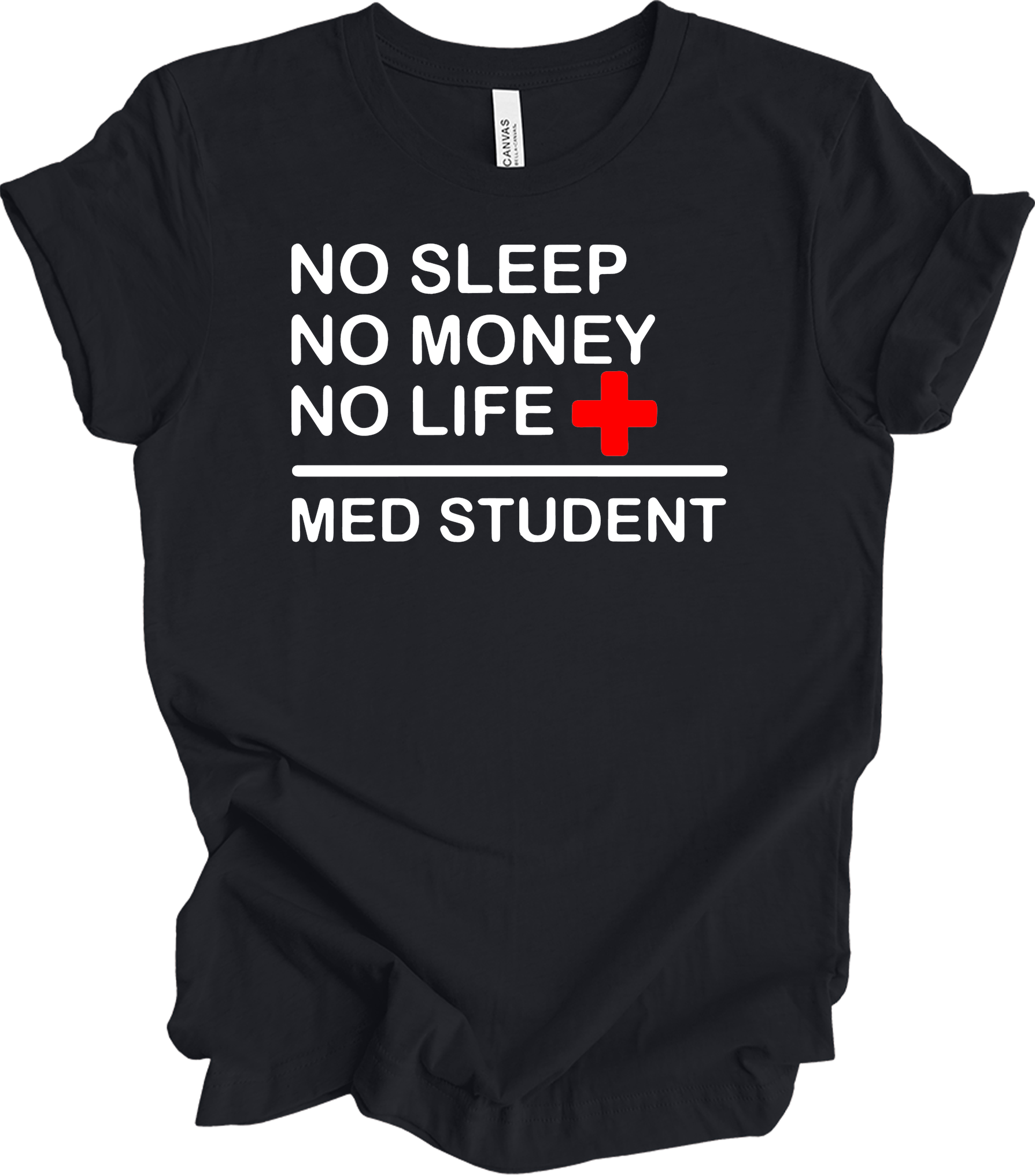 Med Student No Sleep T-Shirt in Vintage Black