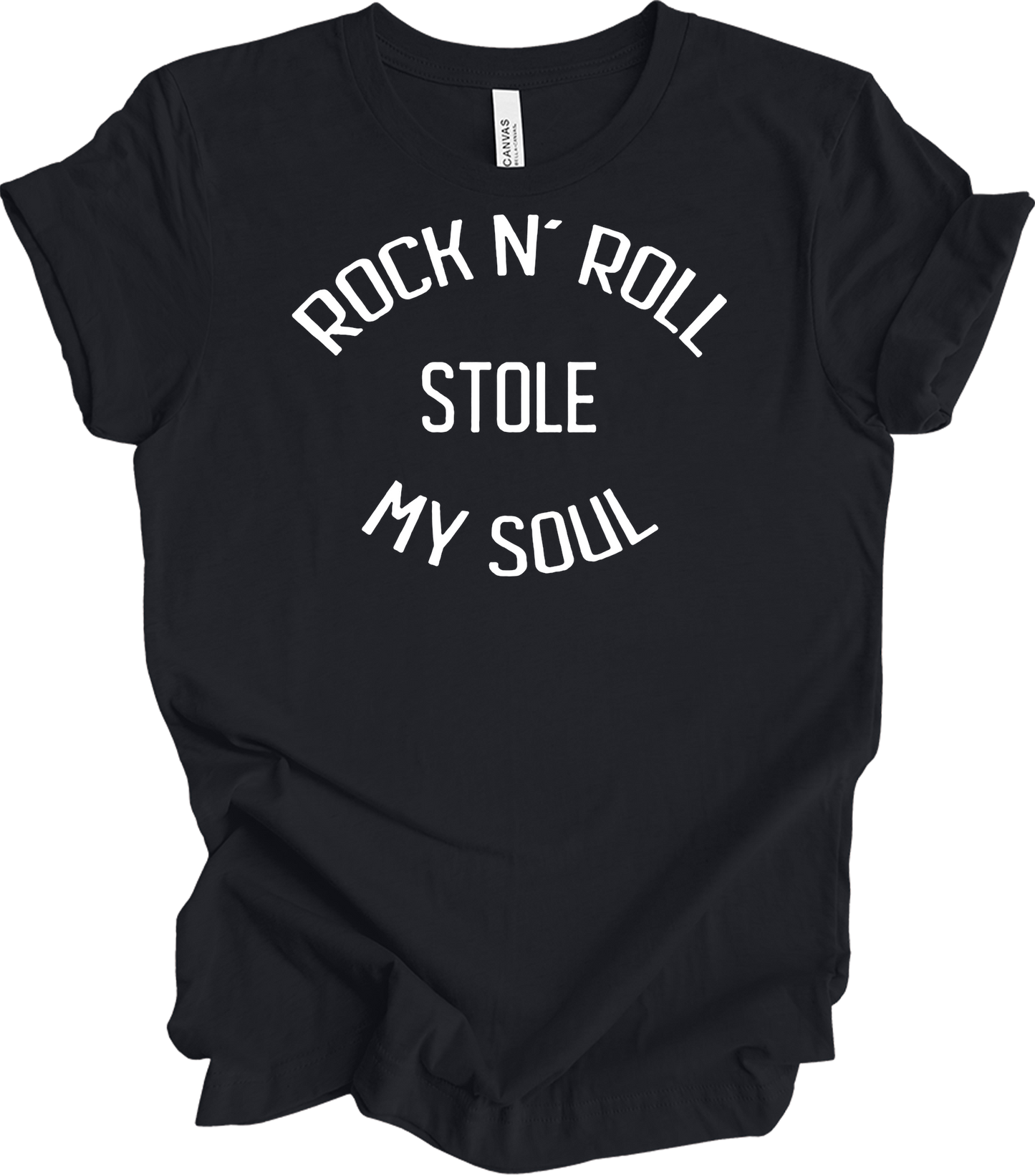 Rock N' Roll Stole My Soul T-Shirt in Vintage Black