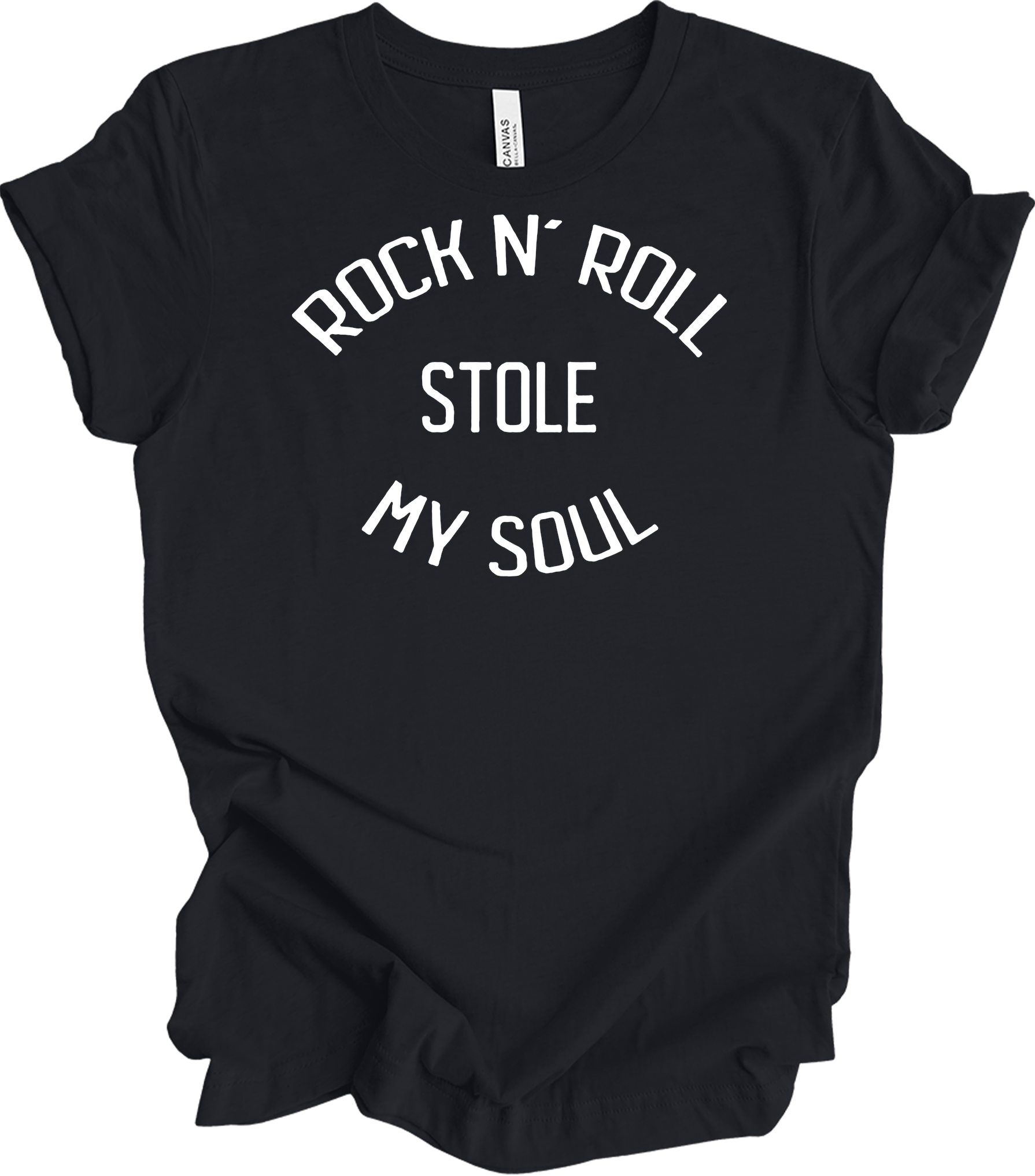 Rock N' Roll Stole My Soul T-Shirt in Vintage Black