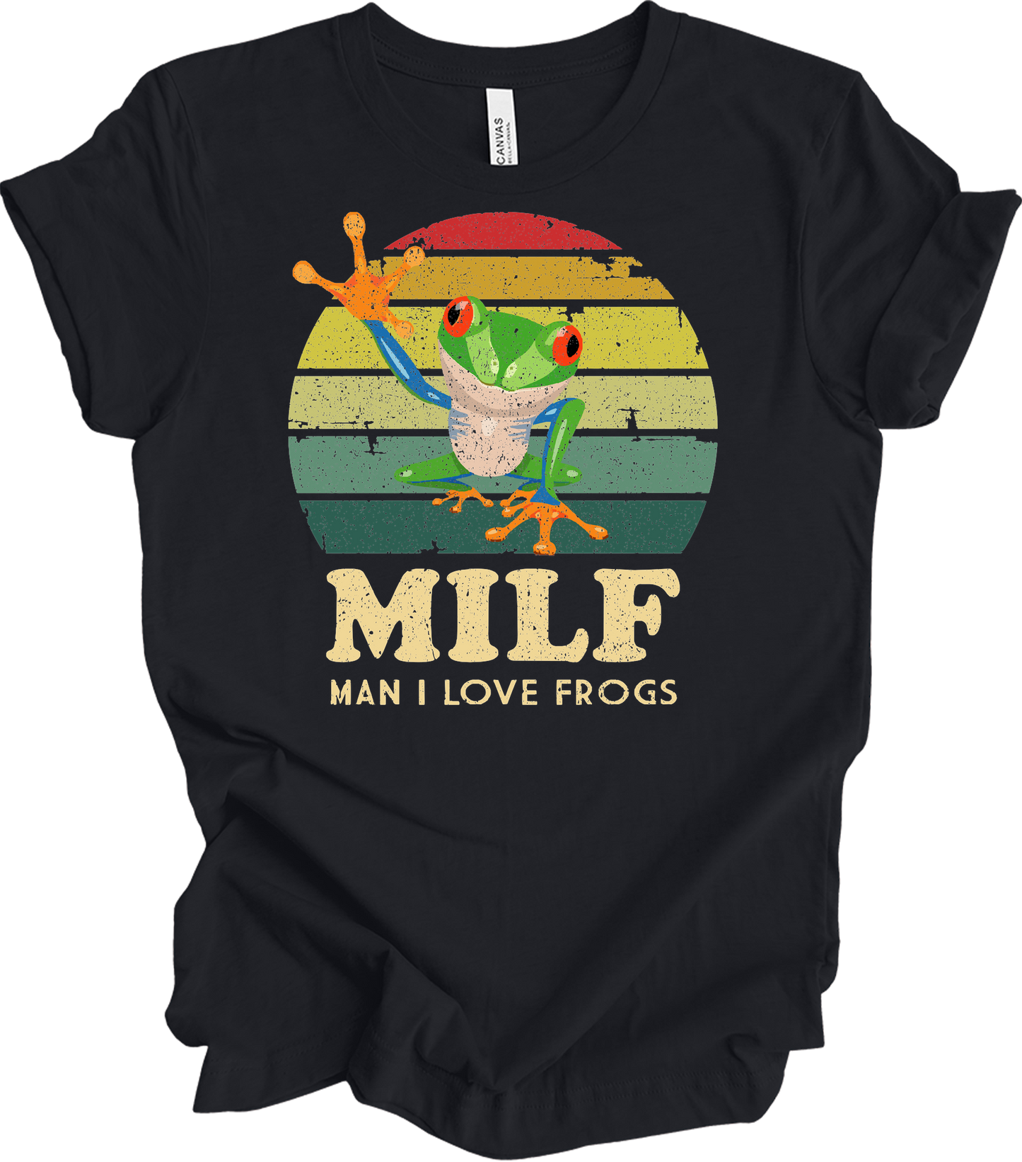 MILF Man I Love Frogs T-Shirt in Vintage Black