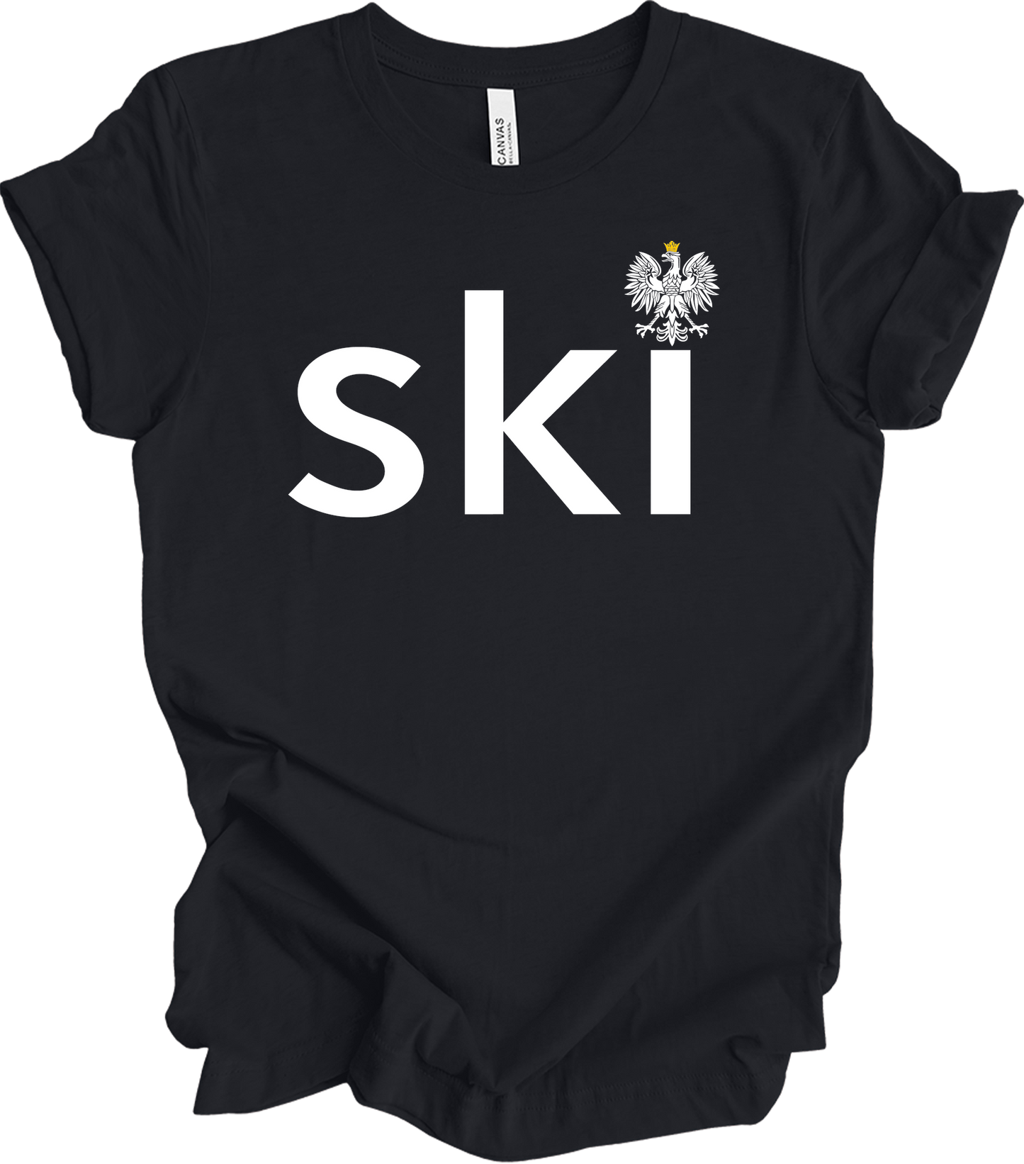 Ski Polish Surname - Polish Eagle Heritage T-Shirt in Vintage Black