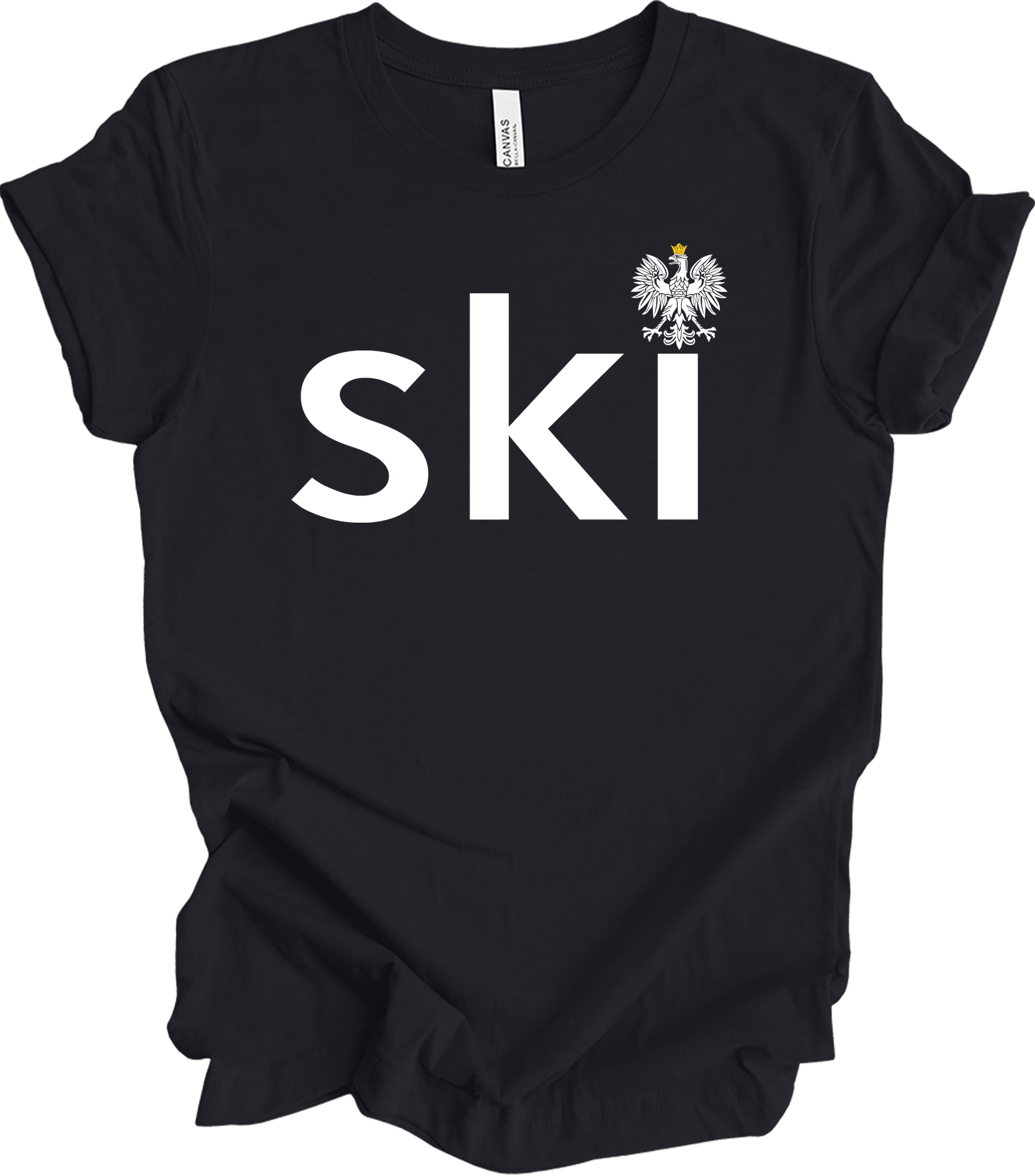 Ski Polish Surname - Polish Eagle Heritage T-Shirt in Vintage Black
