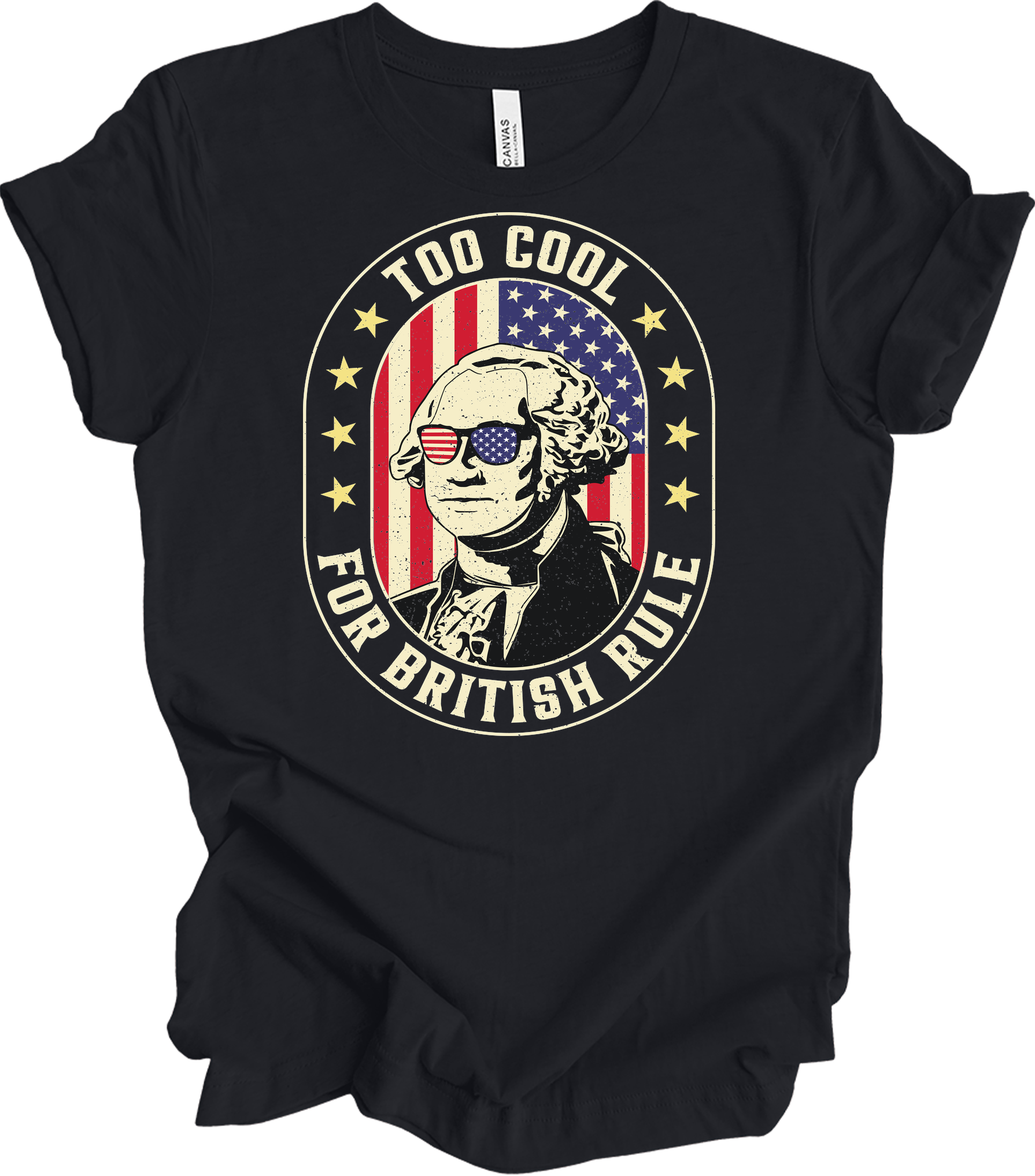 Too Cool for British Rule T-Shirt in Vintage Black
