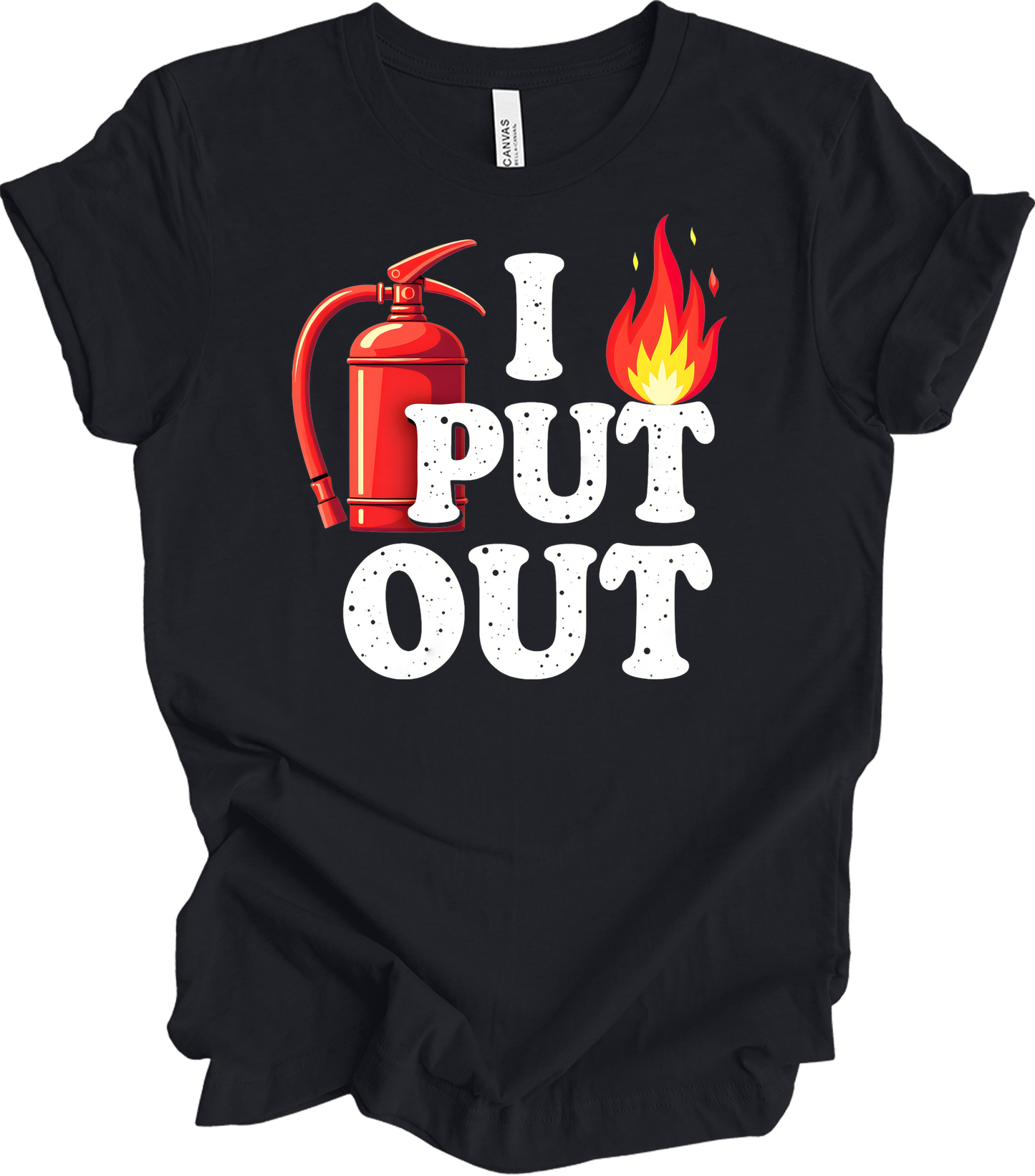 I Put Out Firefighter T-Shirt in Vintage Black