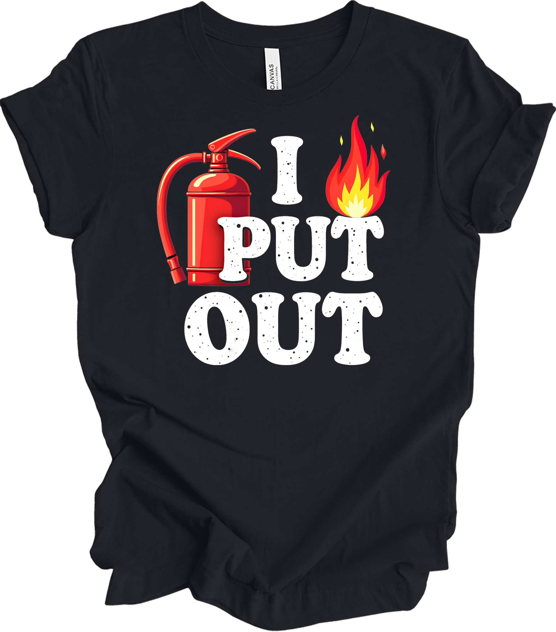 I Put Out Firefighter T-Shirt in Vintage Black