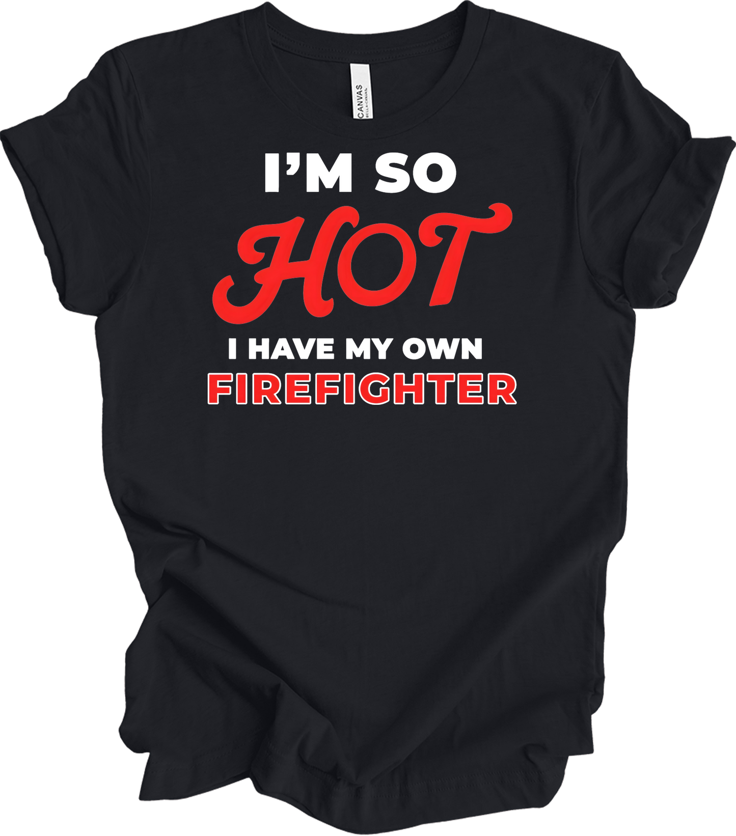 Funny Firefighter Partner T-Shirt in Vintage Black