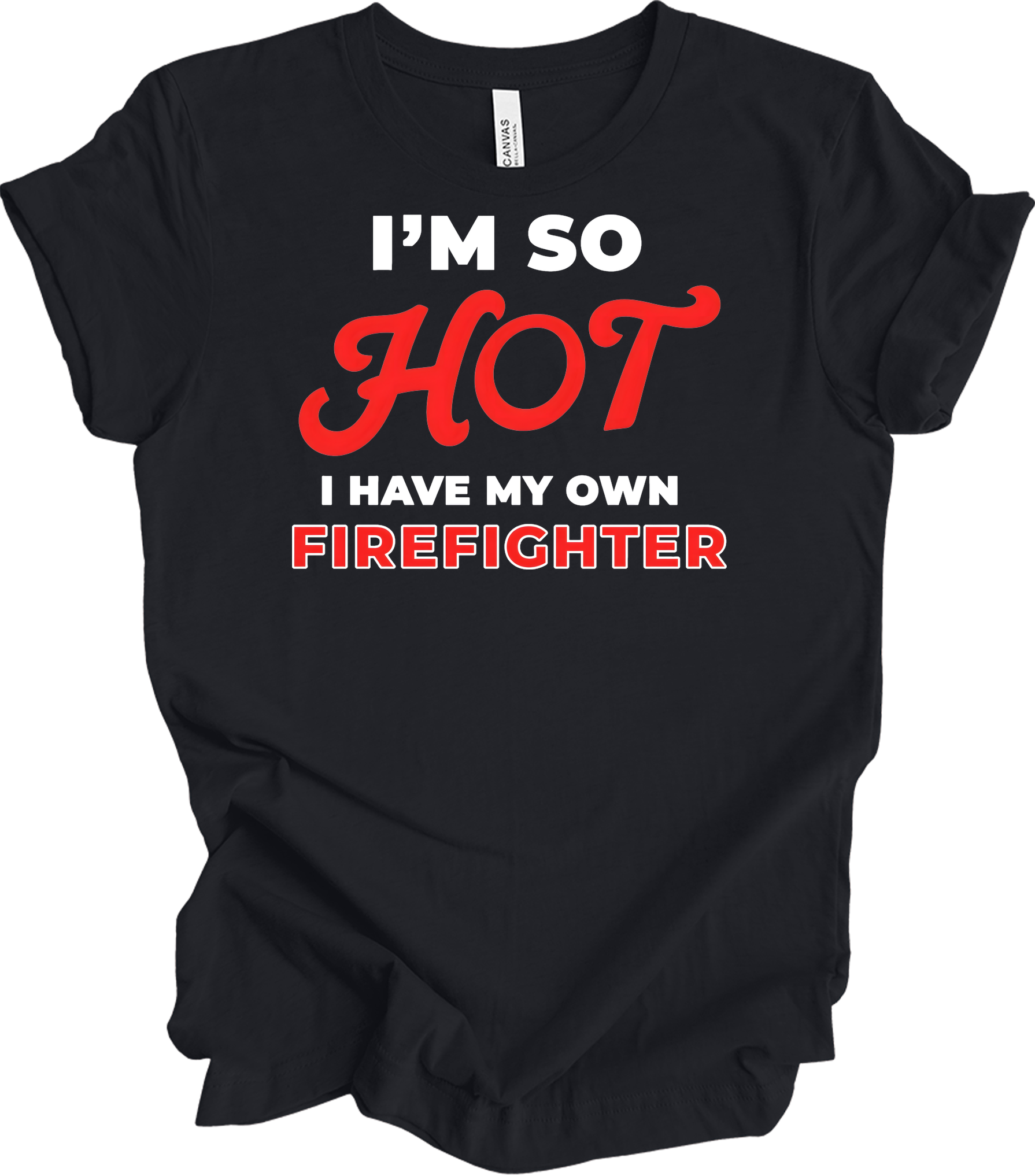 Funny Firefighter Partner T-Shirt in Vintage Black