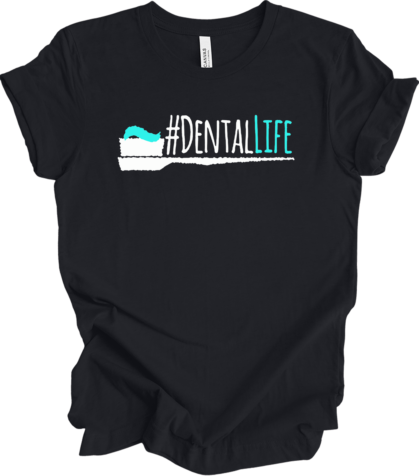 Funny #DentalLife for Dental Pros T-Shirt in Vintage Black