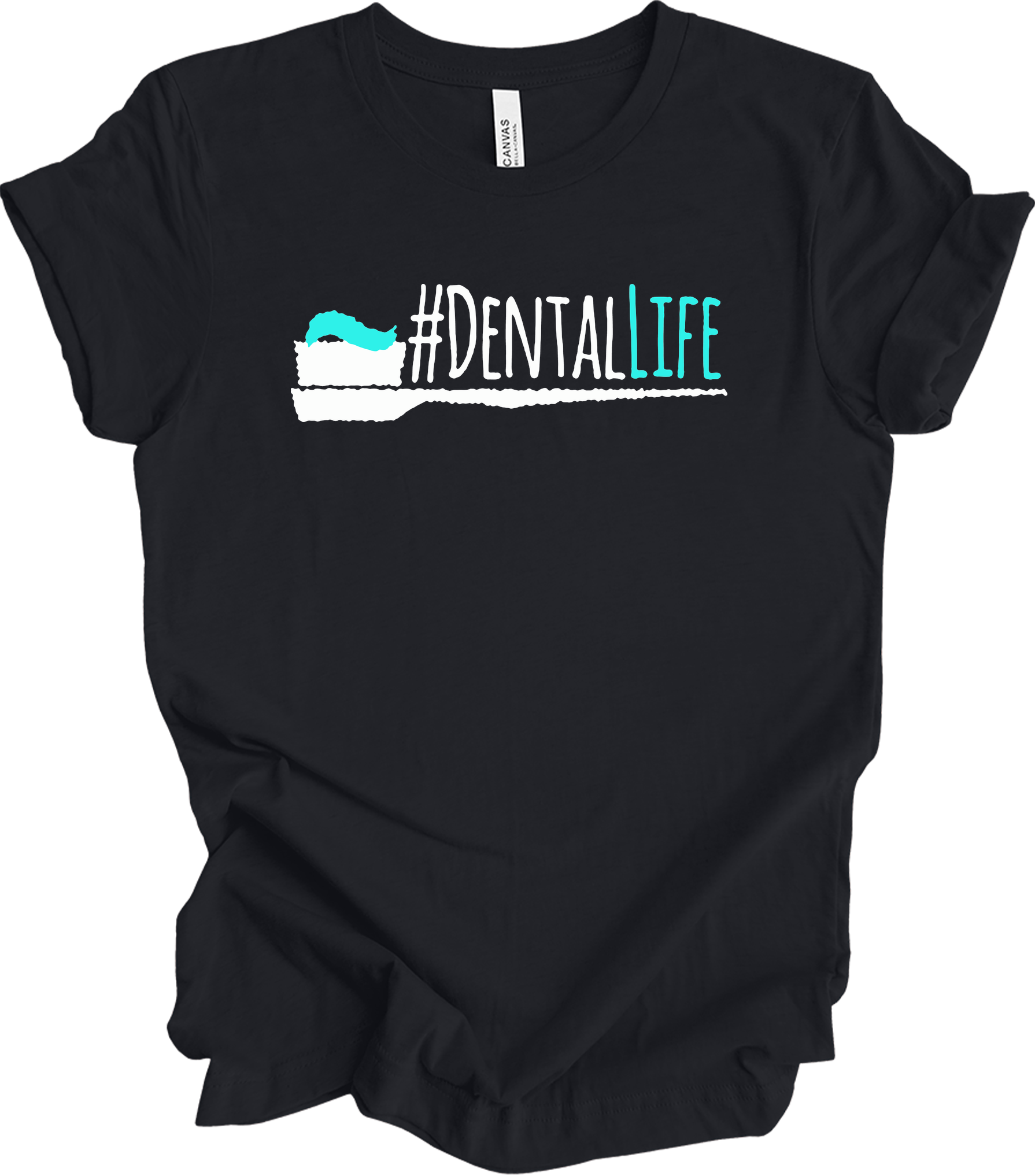 Funny #DentalLife for Dental Pros T-Shirt in Vintage Black