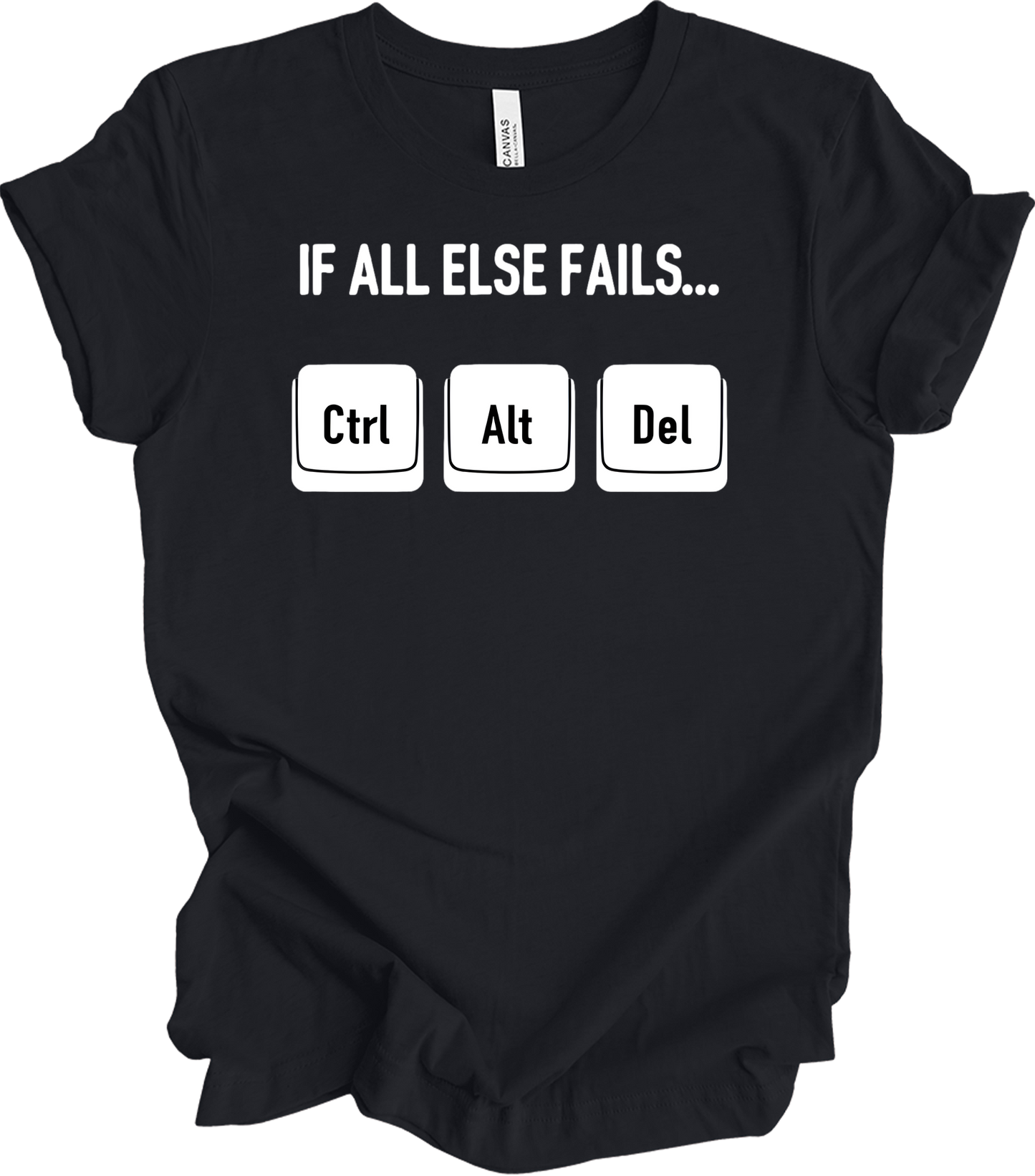 Ctrl Alt Del Funny Tech T-Shirt in Vintage Black