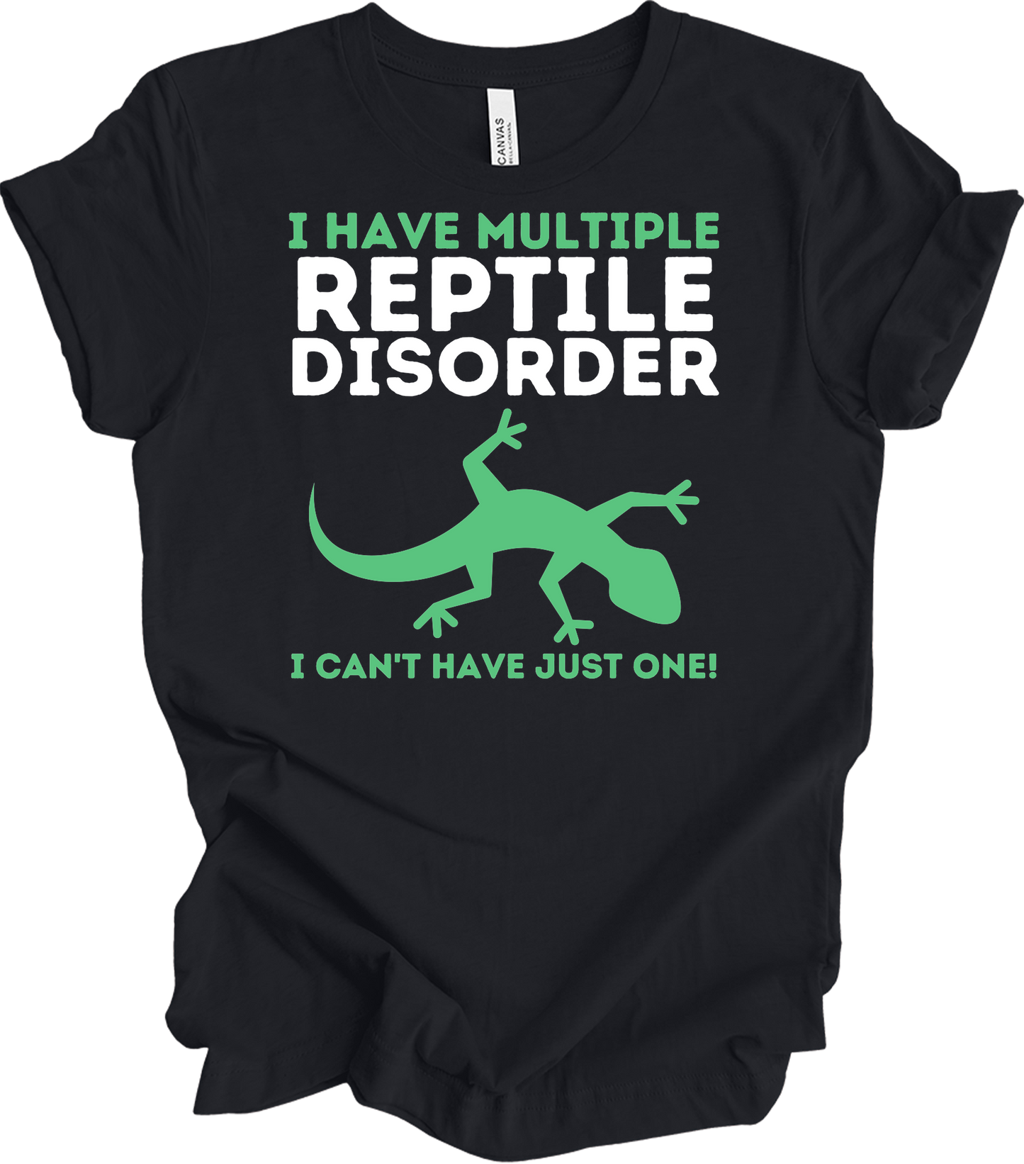 Reptile Lover - Funny Multiple Reptile Disorder Lizard T-Shirt in Vintage Black