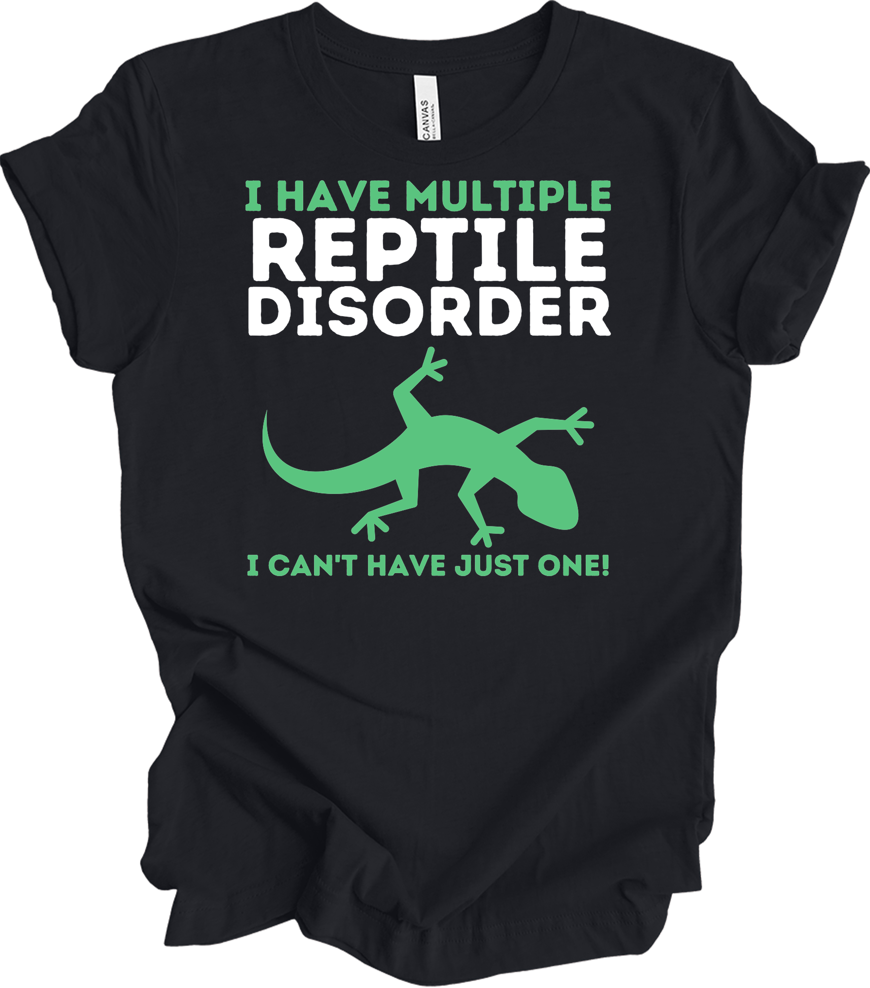 Reptile Lover - Funny Multiple Reptile Disorder Lizard T-Shirt in Vintage Black