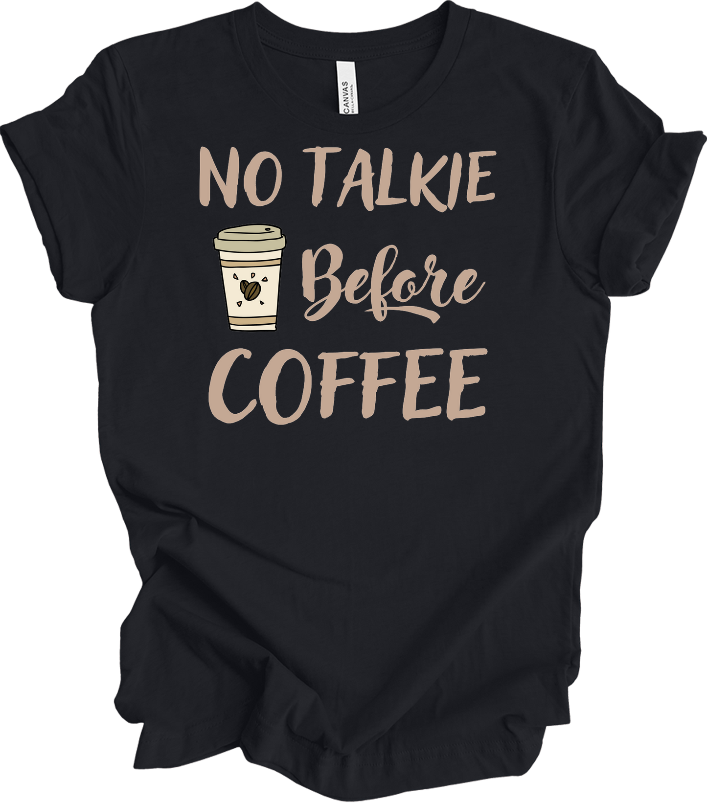 No Talkie Before Coffee T-Shirt in Vintage Black