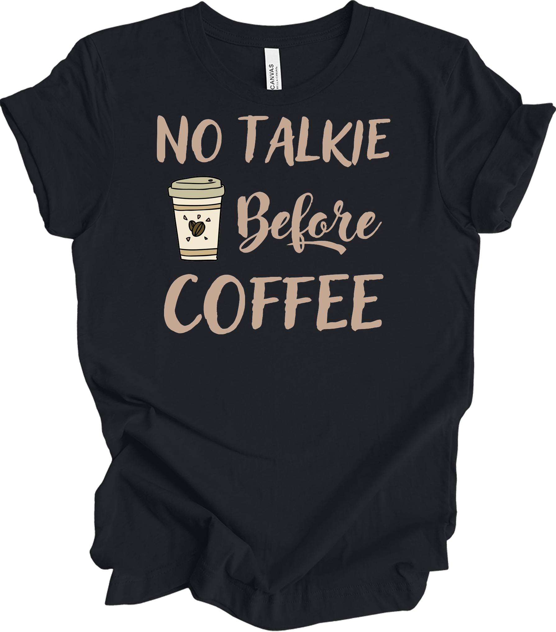 No Talkie Before Coffee T-Shirt in Vintage Black