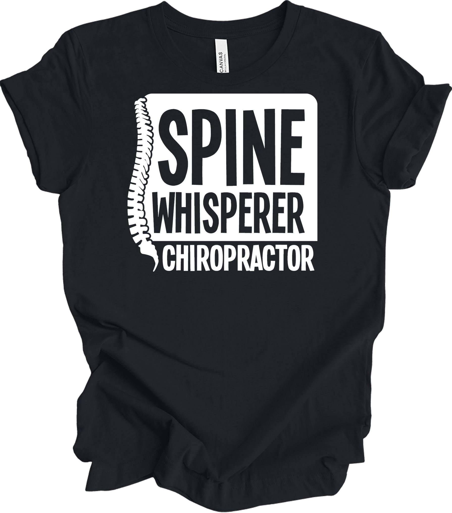 Spine Whisperer Chiropractor T-Shirt in Vintage Black