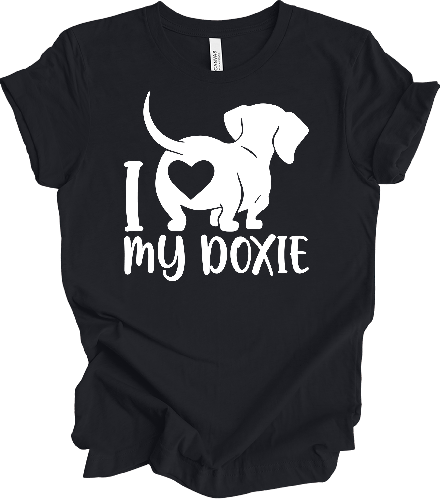 I Love My Doxie Mom T-Shirt in Vintage Black