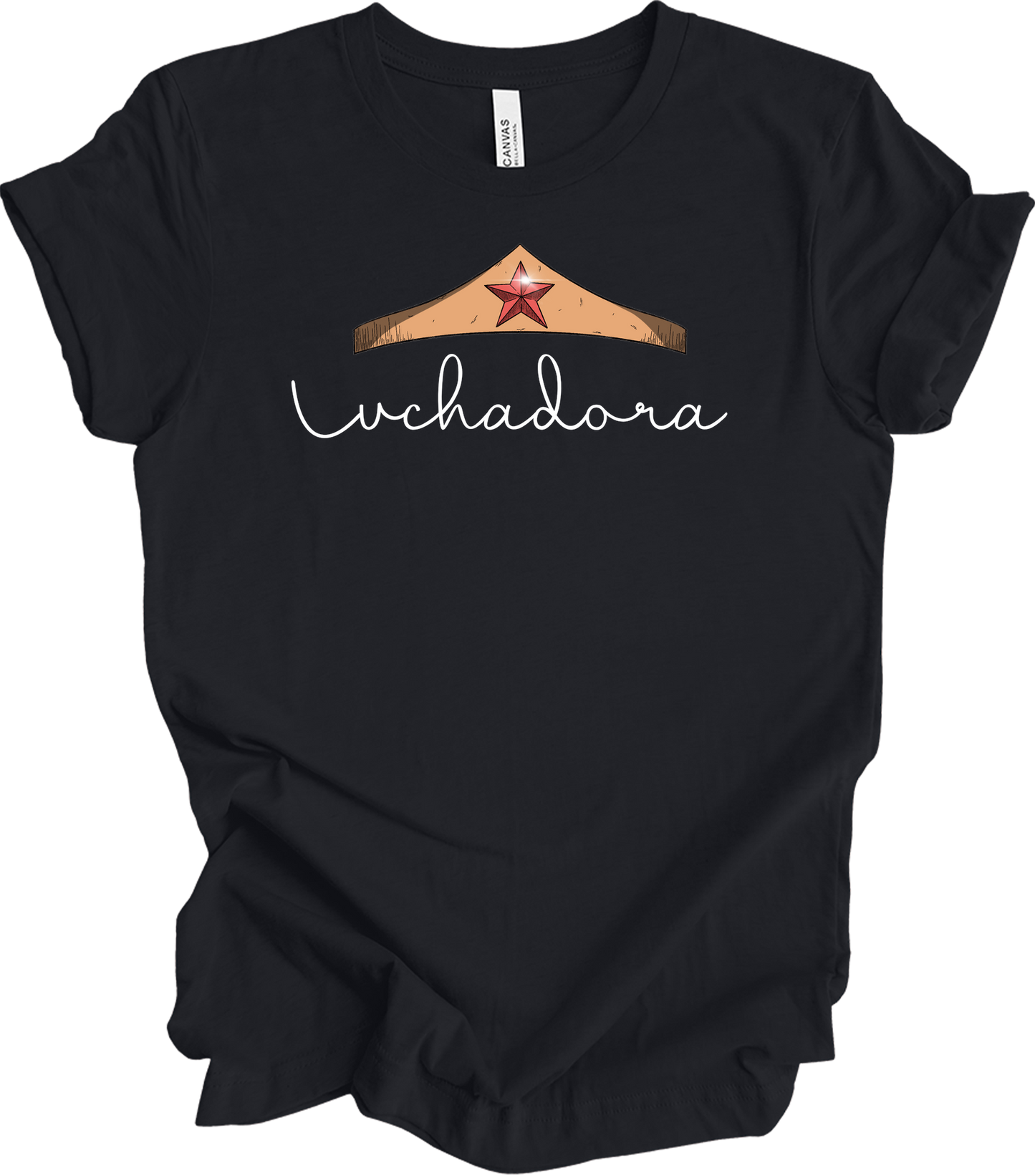 Wonder Woman Luchadora T-Shirt in Vintage Black